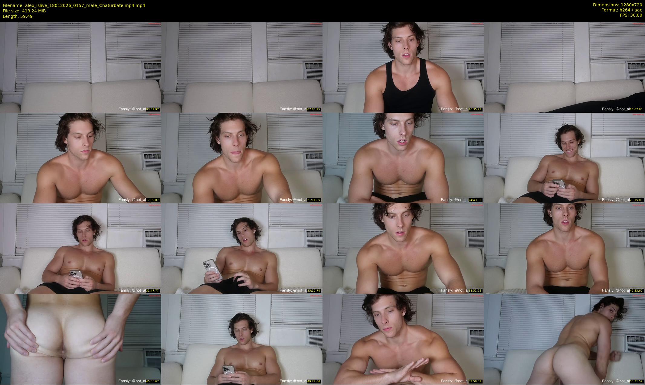 alex_islive — 60 minute Chaturbate male cam show recording, 720p, Jan 18, 2026