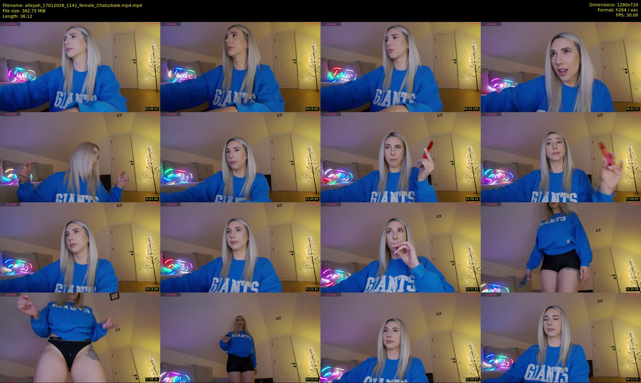 allayah — 37 minute Chaturbate female cam show recording, 720p, Jan 17, 2026