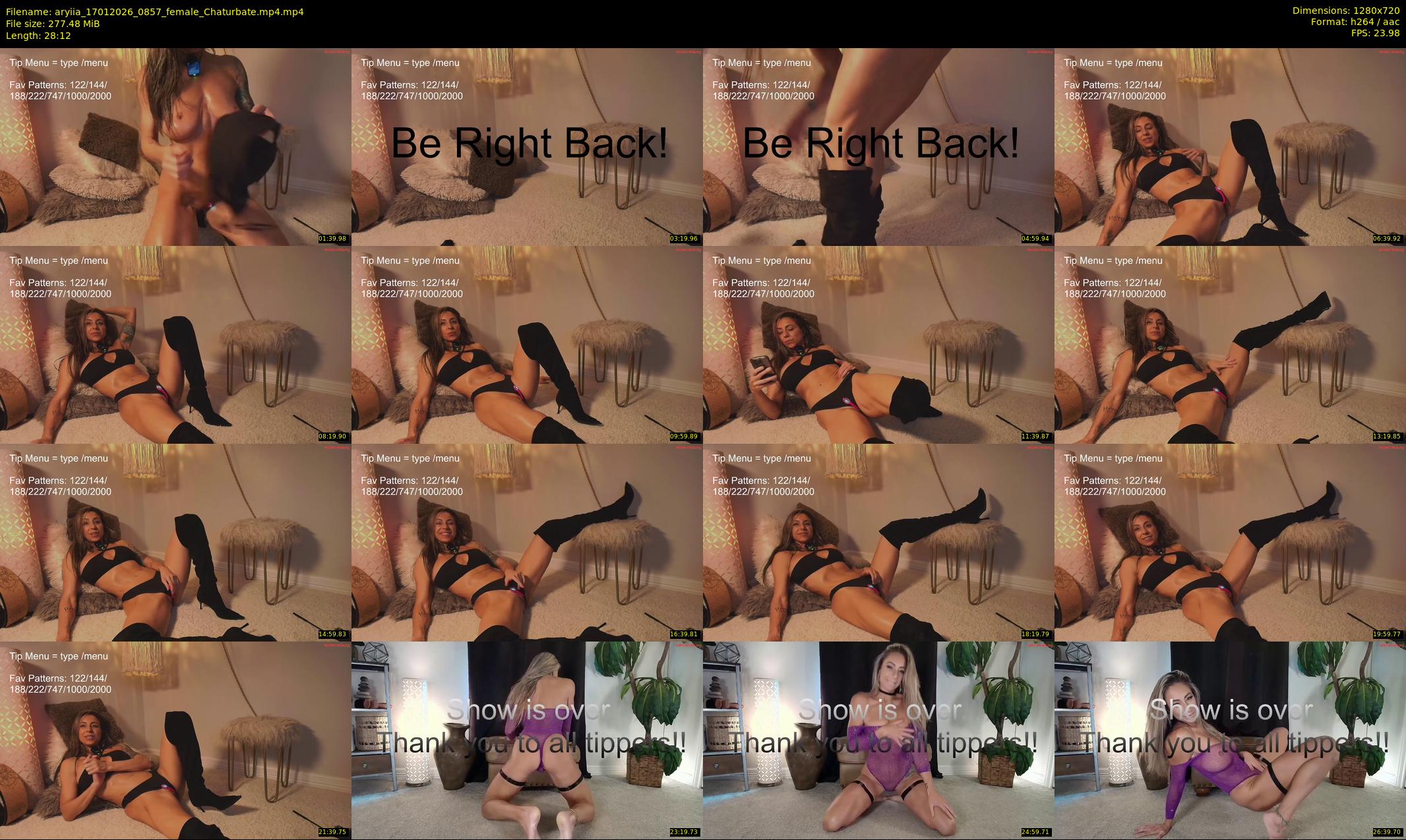 aryiia — 29 minute Chaturbate female cam show recording, 720p, Jan 17, 2026