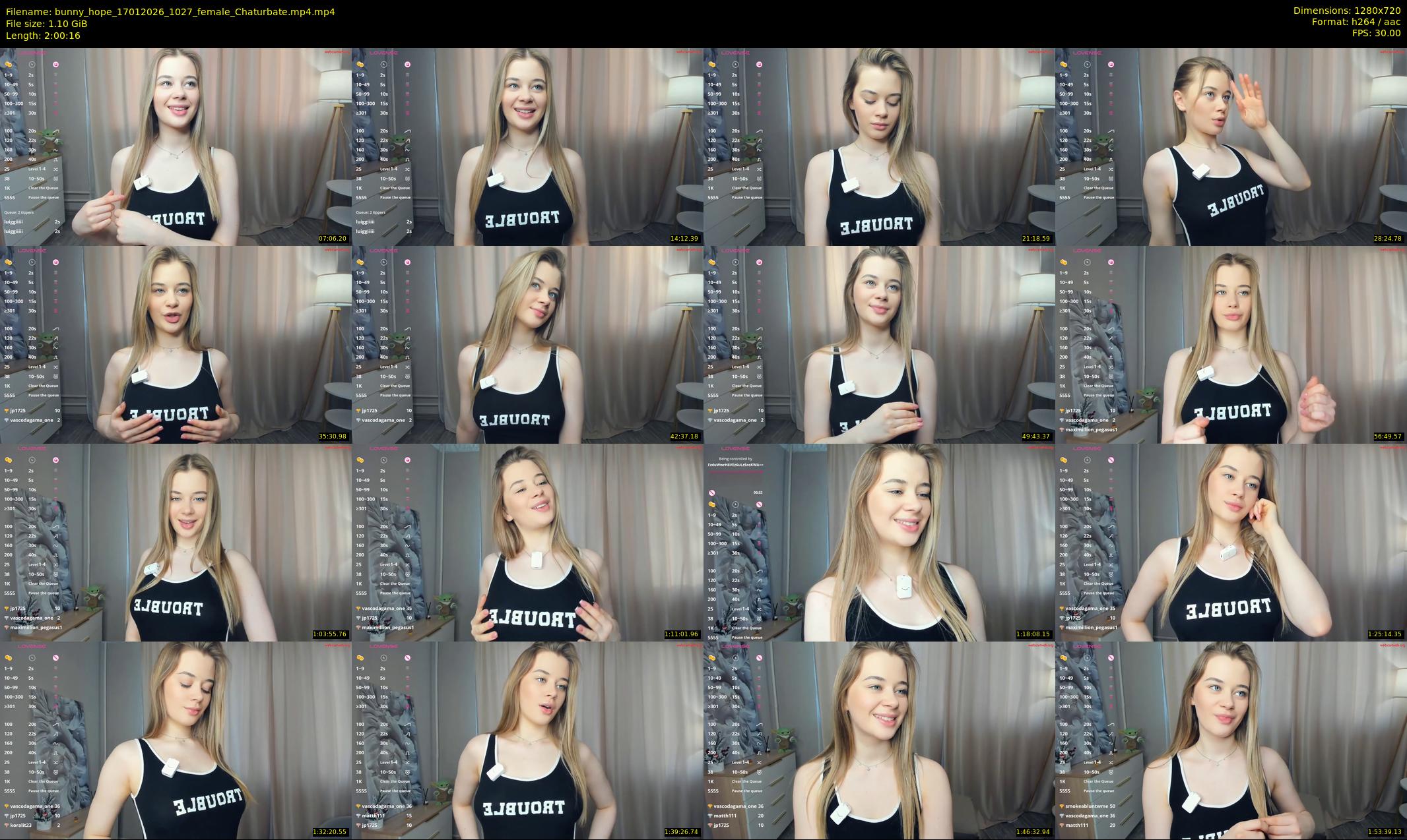 bunny_hope — 121 minute Chaturbate female cam show recording, 720p, Jan 17, 2026