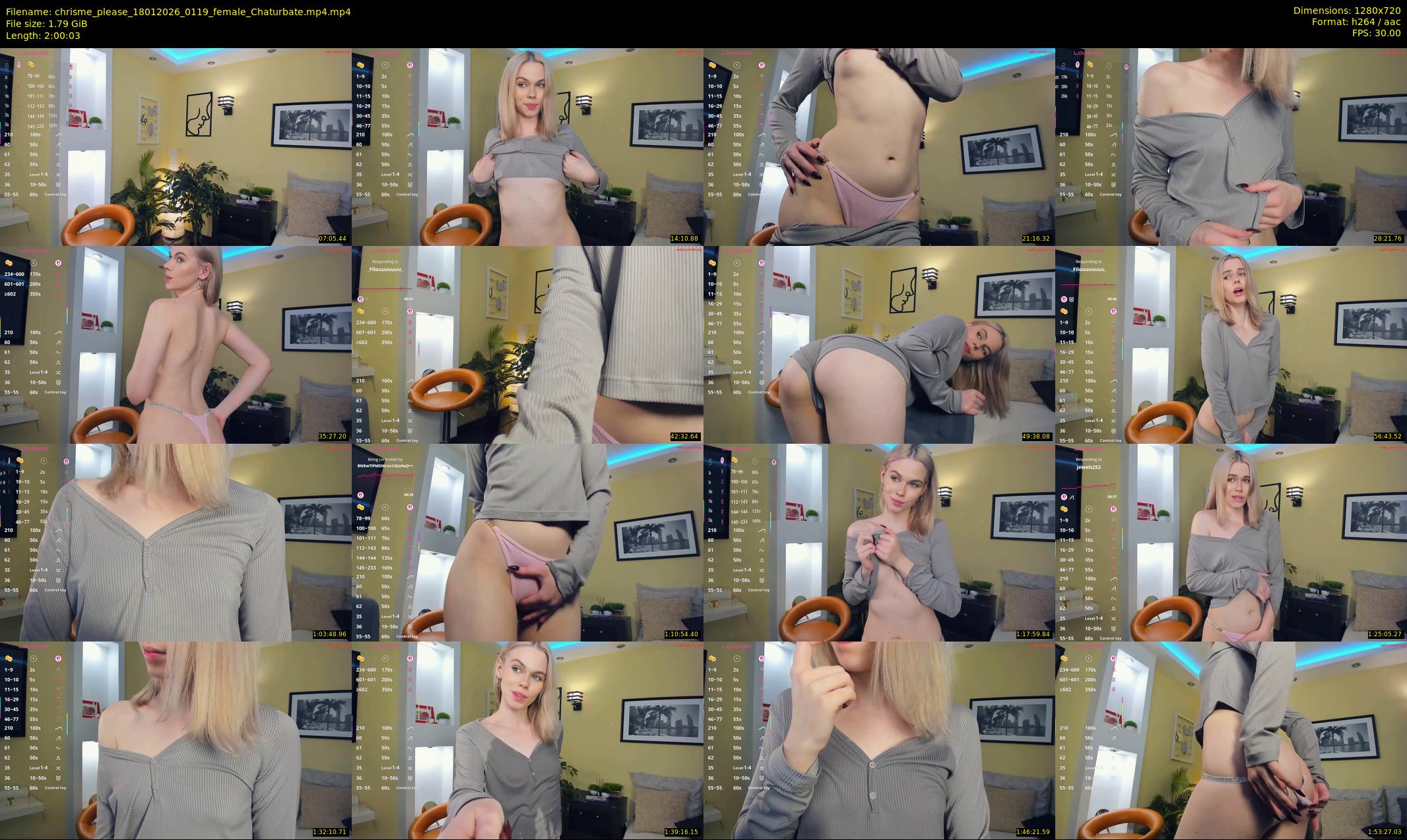 chrisme_please — 121 minute Chaturbate female cam show recording, 720p, Jan 18, 2026