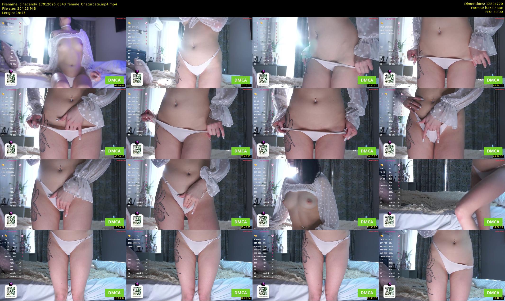 cinacandy — 20 minute Chaturbate female cam show recording, 720p, Jan 17, 2026
