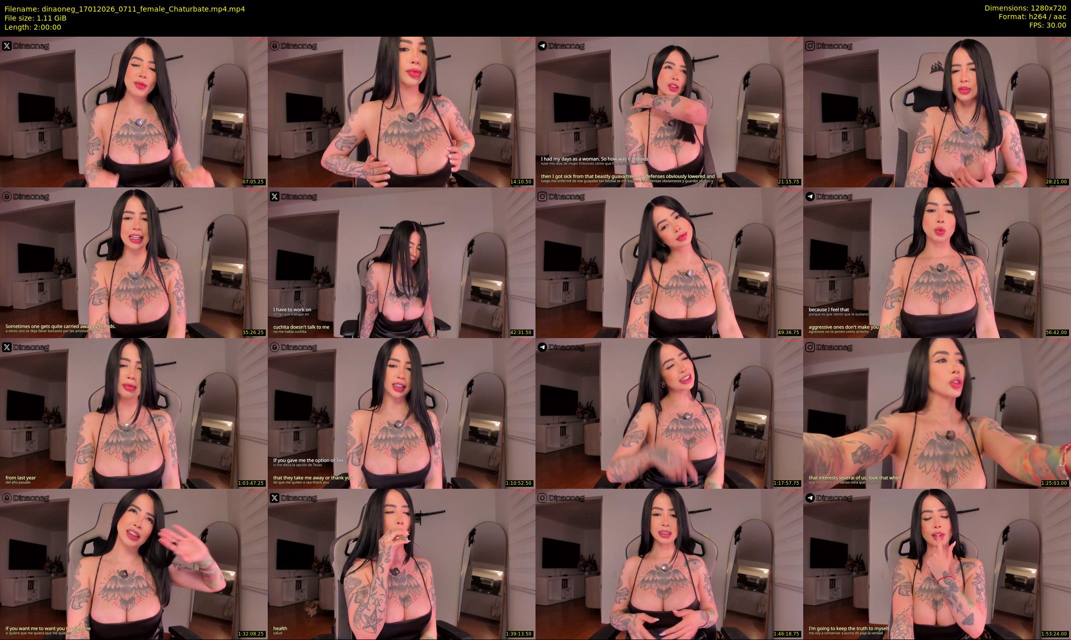 dinaoneg — 120 minute Chaturbate female cam show recording, 720p, Jan 17, 2026