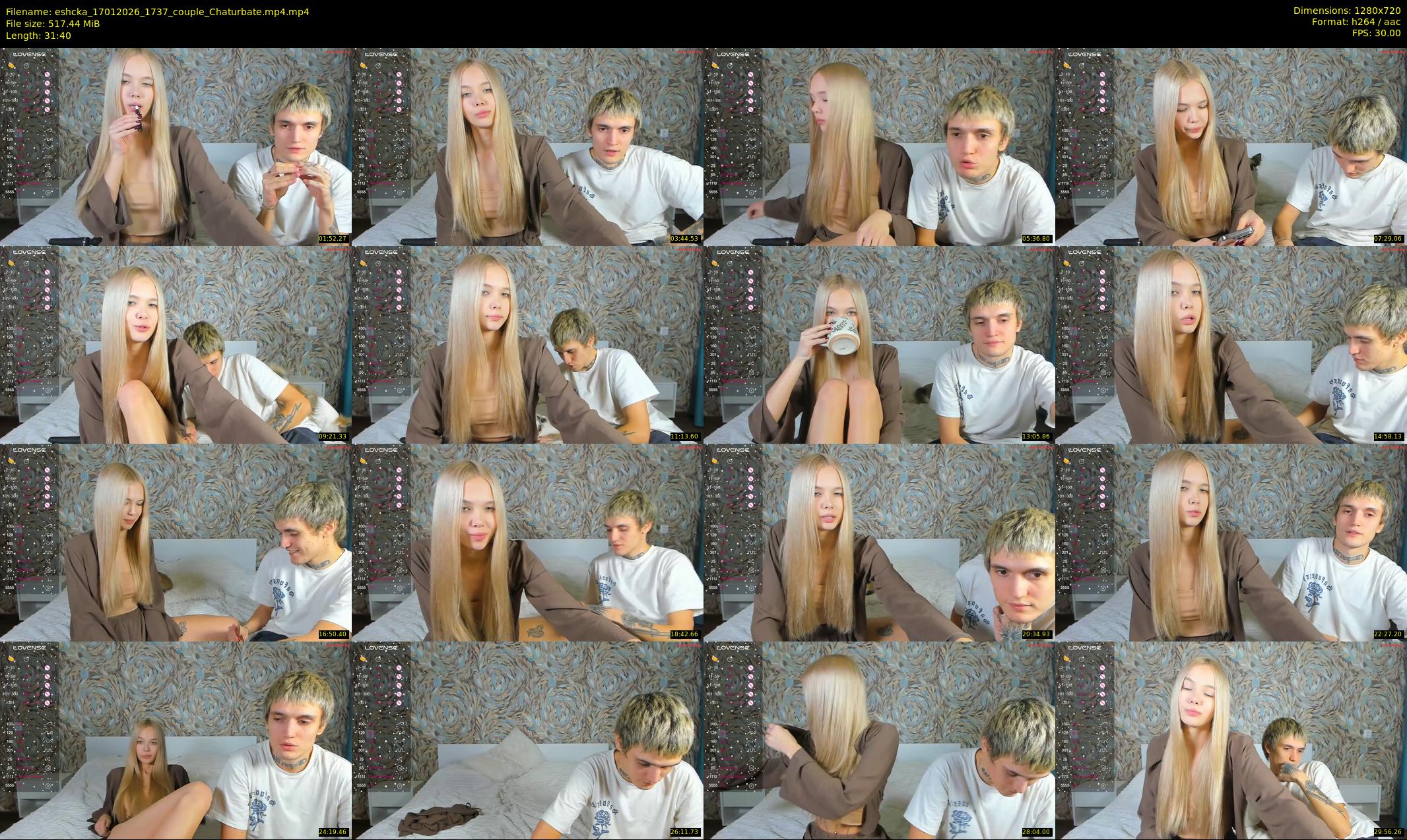 eshcka — 32 minute Chaturbate couple cam show recording, 720p, Jan 17, 2026