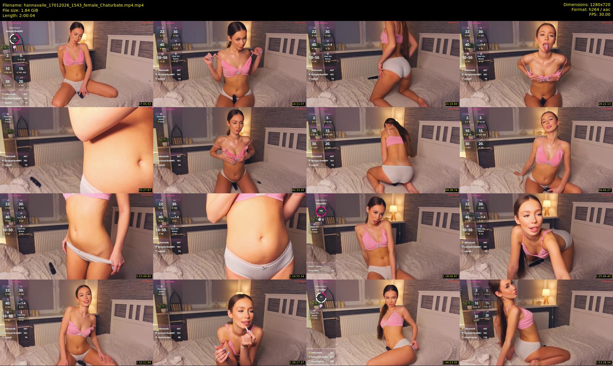 hannavaile — 121 minute Chaturbate female cam show recording, 720p, Jan 17, 2026
