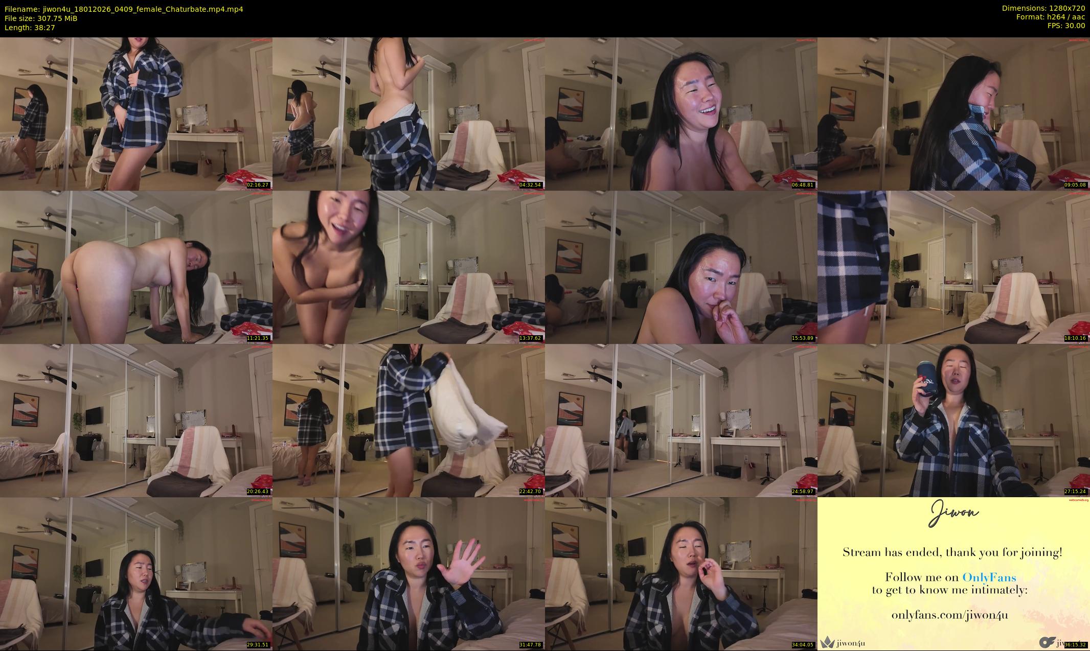 jiwon4u — 39 minute Chaturbate female cam show recording, 720p, Jan 18, 2026