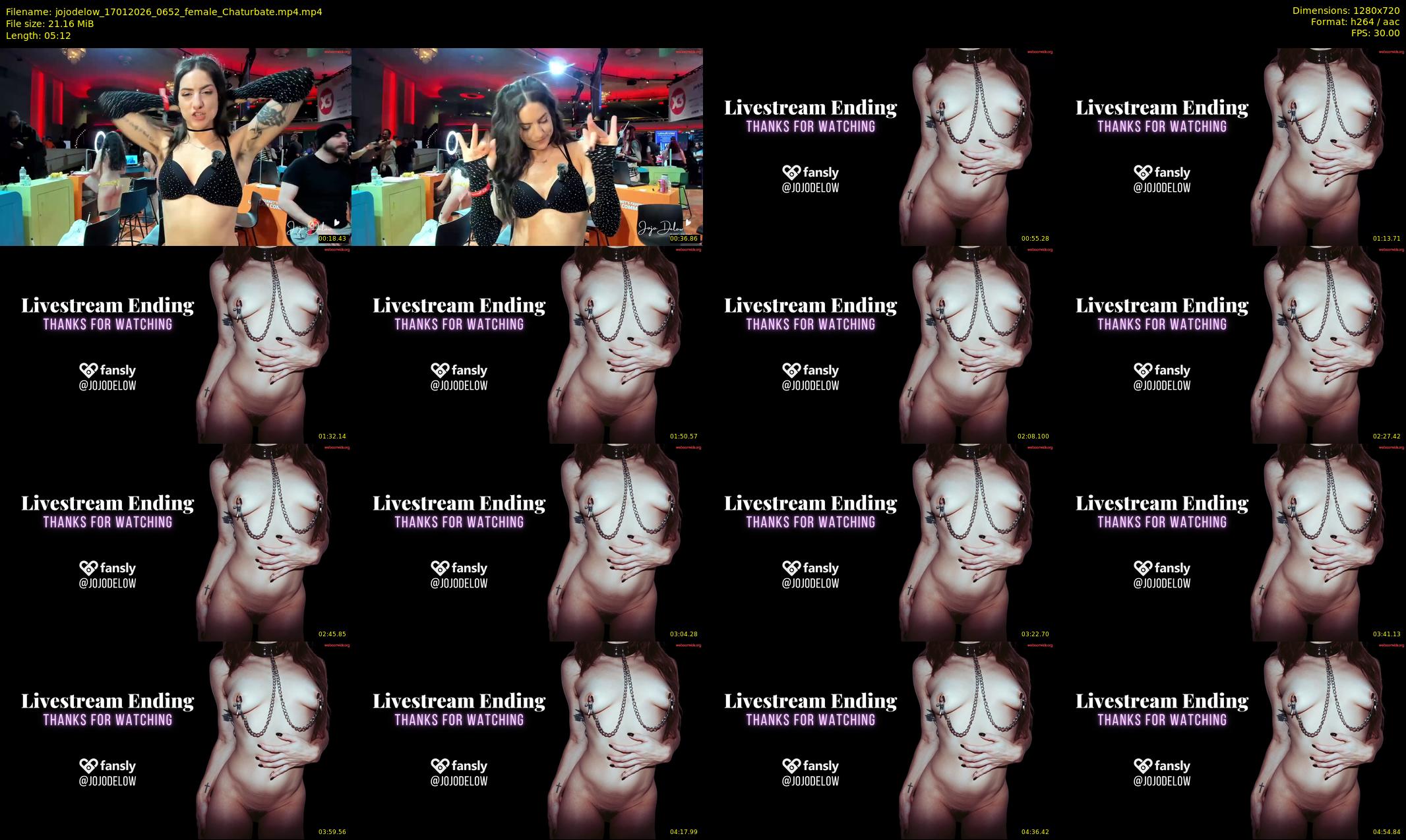 jojodelow — 6 minute Chaturbate female cam show recording, 720p, Jan 17, 2026