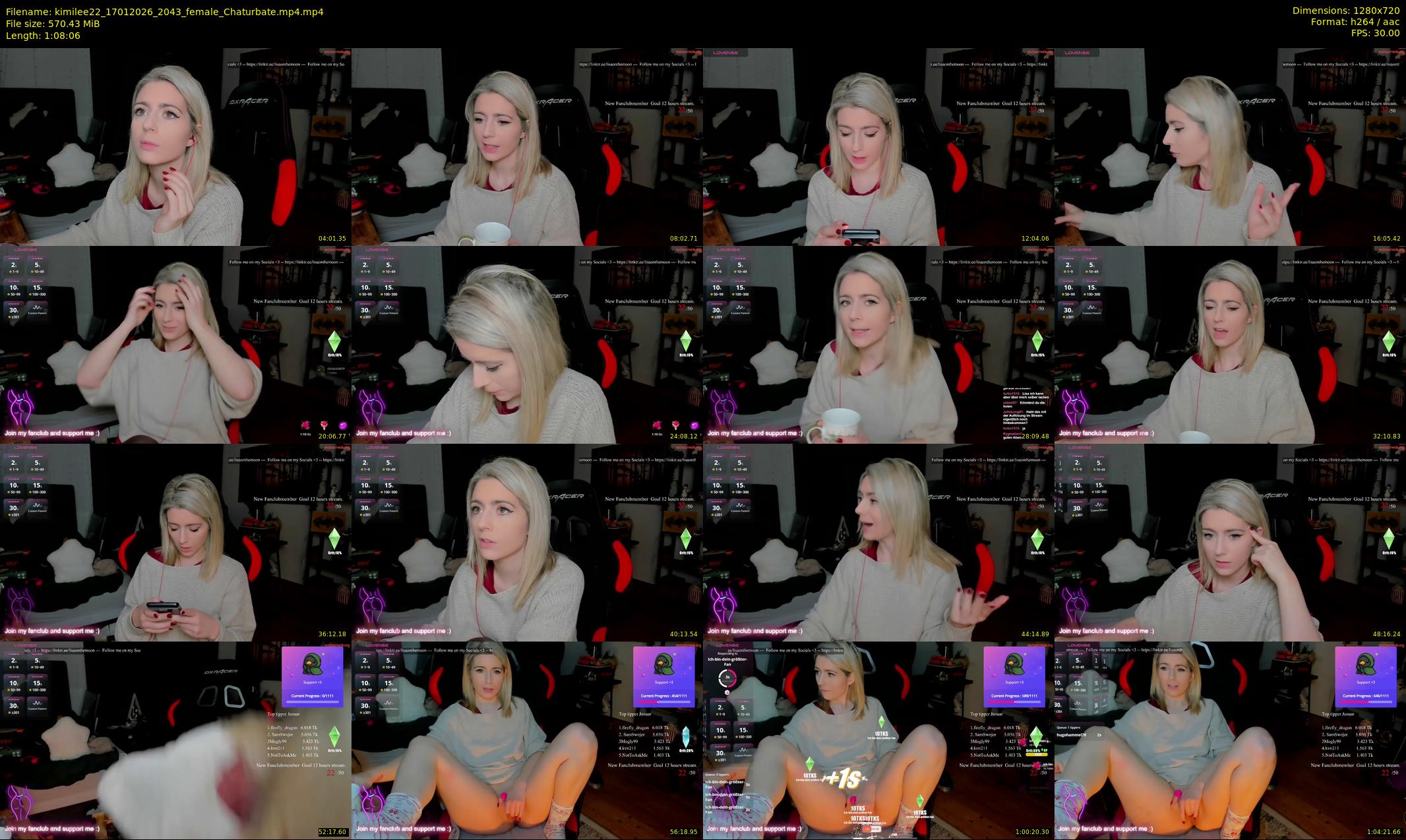 kimilee22 — 69 minute Chaturbate female cam show recording, 720p, Jan 17, 2026