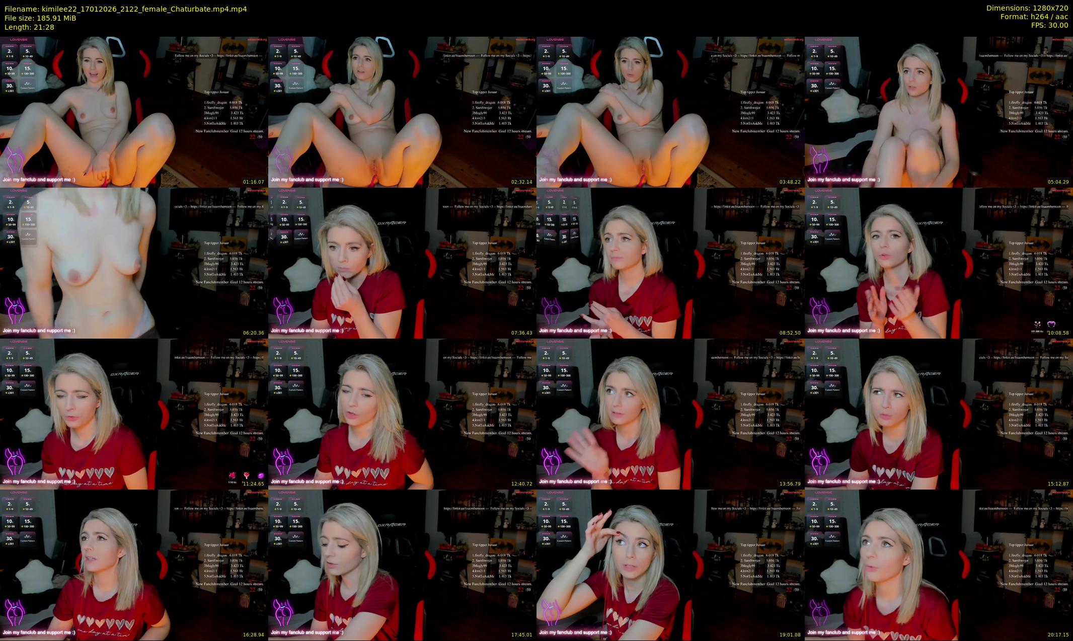 kimilee22 — 22 minute Chaturbate female cam show recording, 720p, Jan 17, 2026