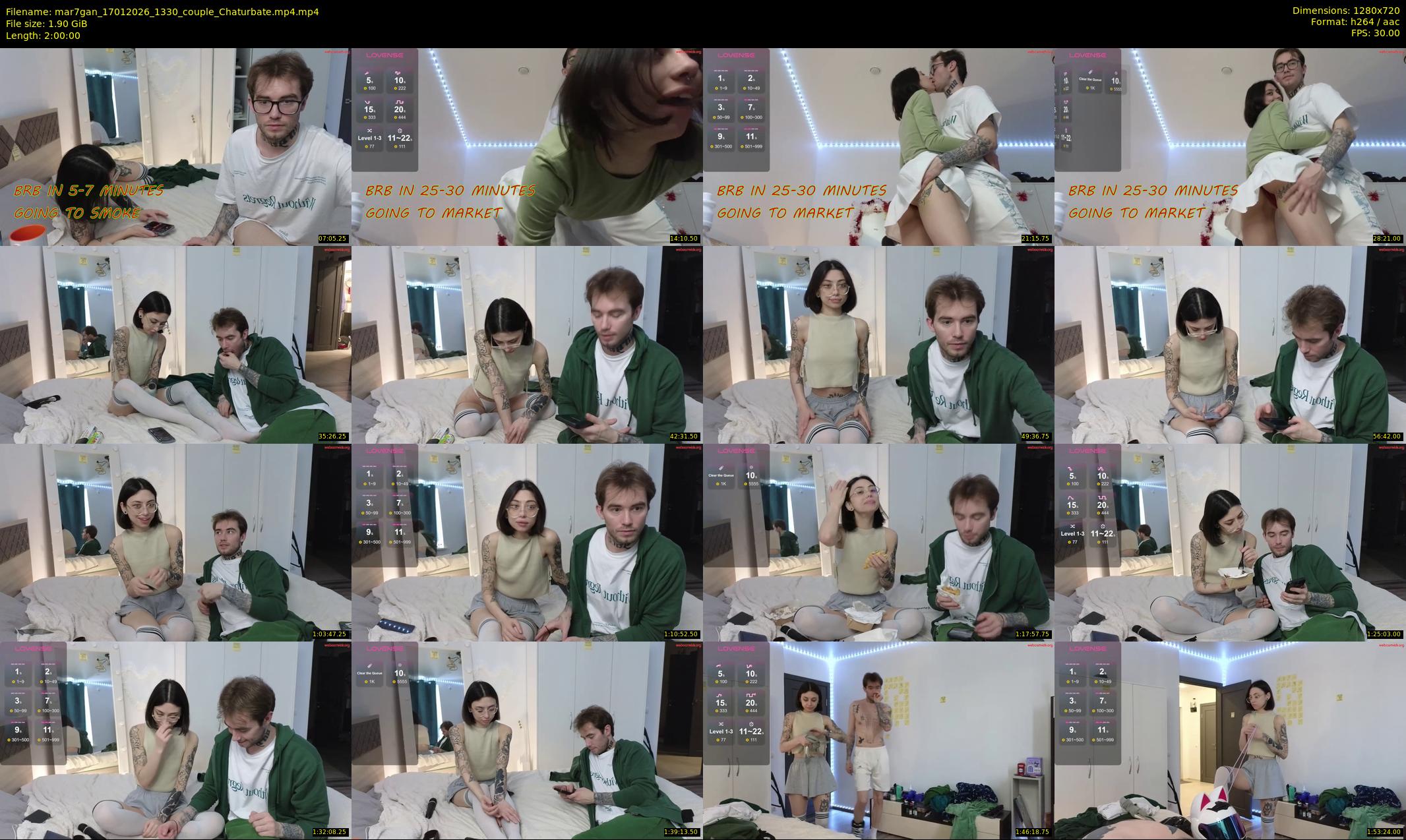mar7gan — 120 minute Chaturbate couple cam show recording, 720p, Jan 17, 2026