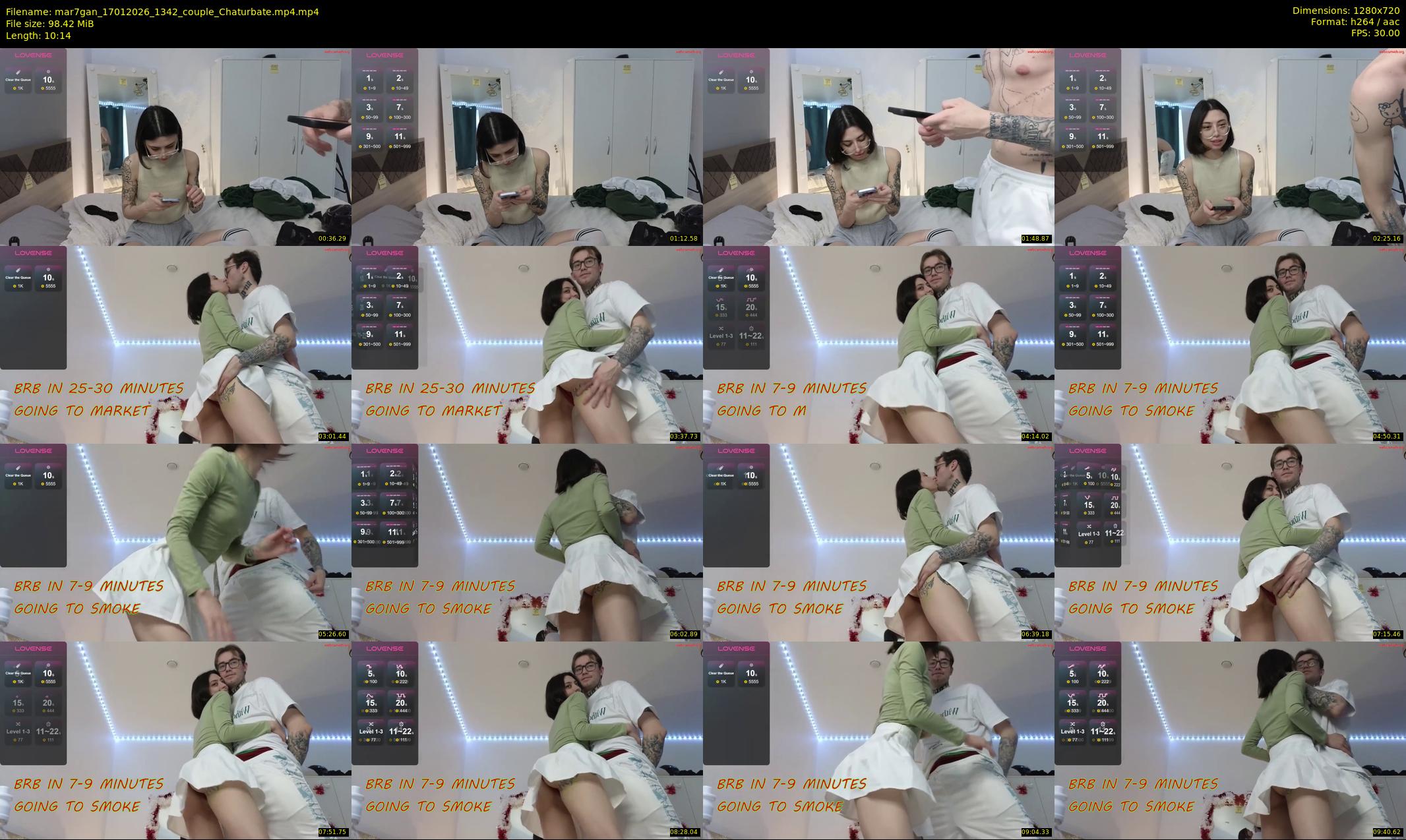 mar7gan — 11 minute Chaturbate couple cam show recording, 720p, Jan 17, 2026