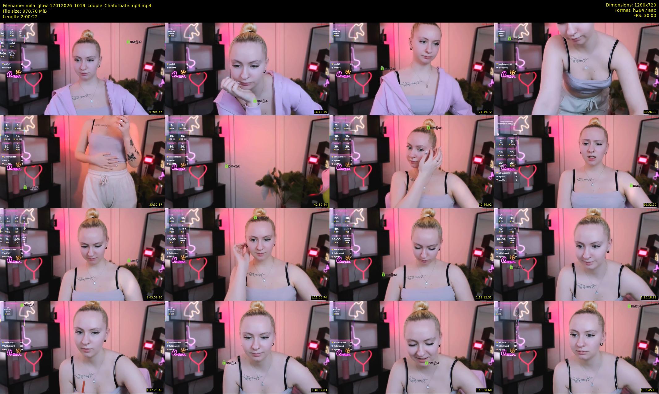 mila_glow — 121 minute Chaturbate female cam show recording, 720p, Jan 17, 2026