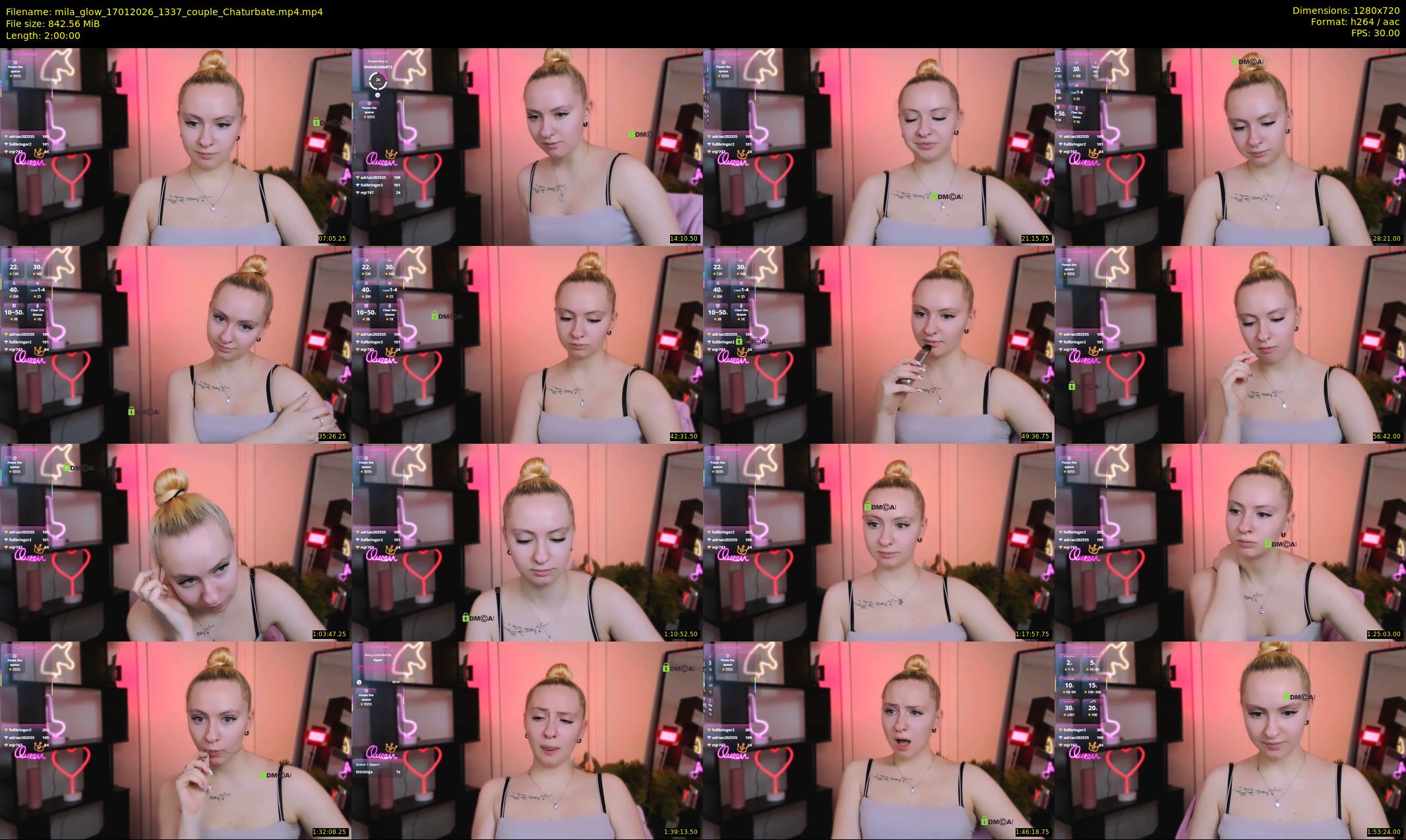 mila_glow — 120 minute Chaturbate female cam show recording, 720p, Jan 17, 2026