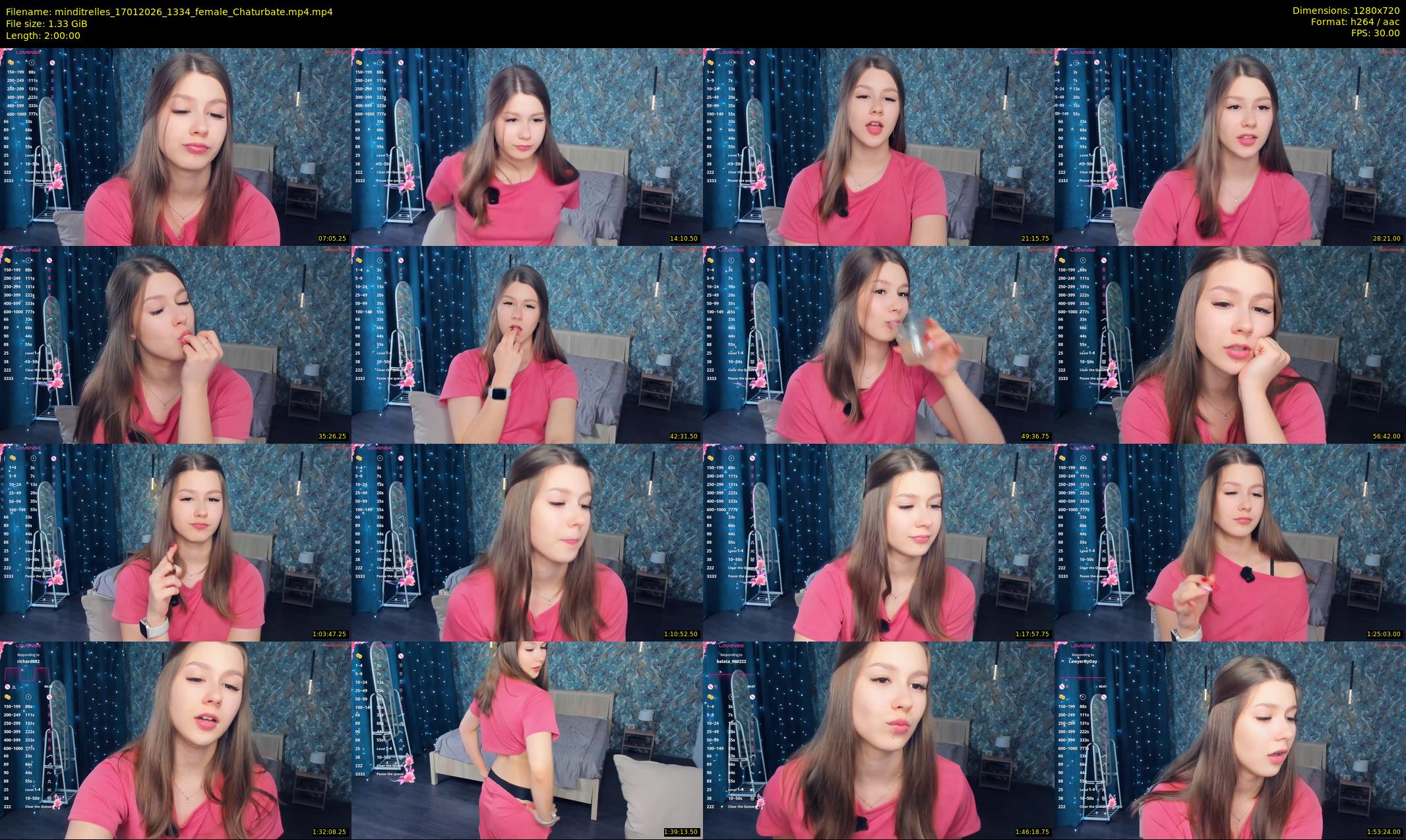 minditrelles — 120 minute Chaturbate female cam show recording, 720p, Jan 17, 2026