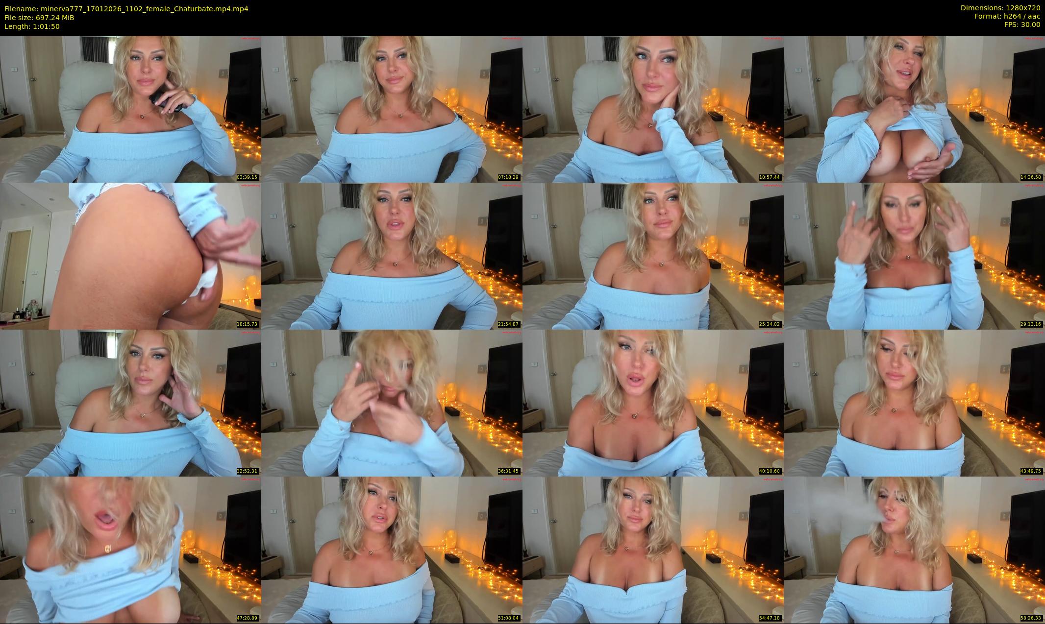 minerva777 — 62 minute Chaturbate female cam show recording, 720p, Jan 17, 2026