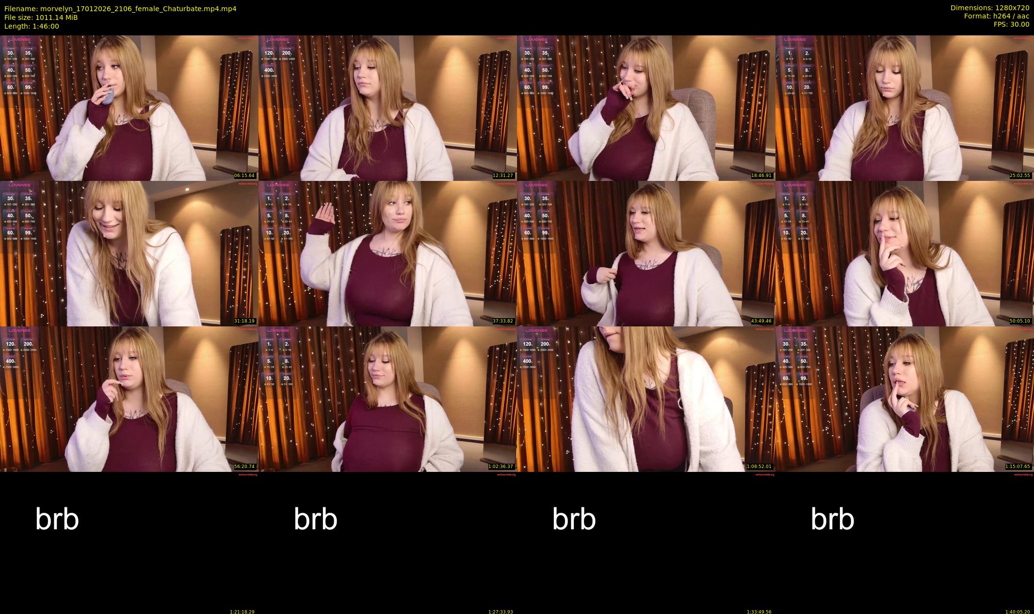 morvelyn — 106 minute Chaturbate female cam show recording, 720p, Jan 17, 2026