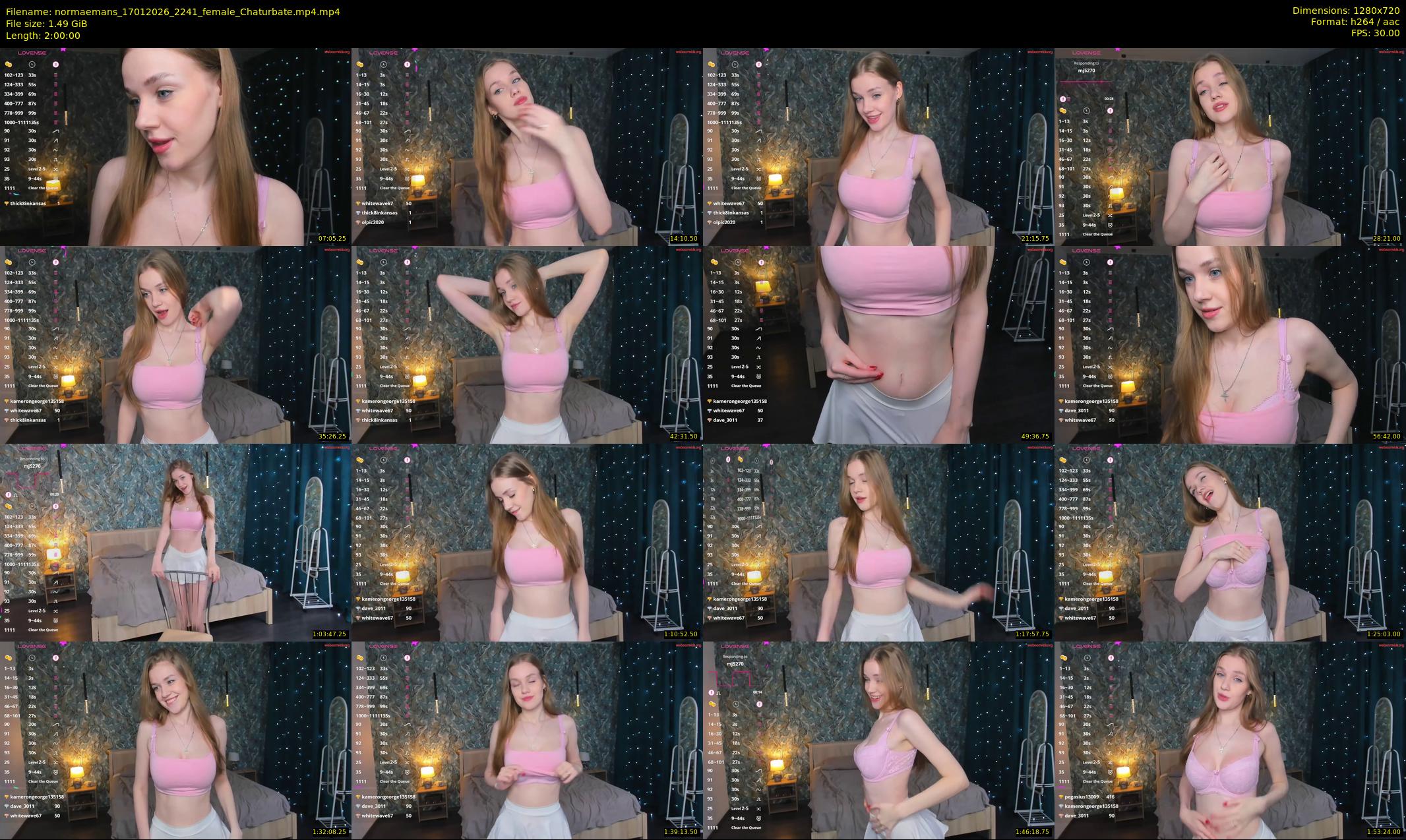 normaemans — 120 minute Chaturbate female cam show recording, 720p, Jan 17, 2026