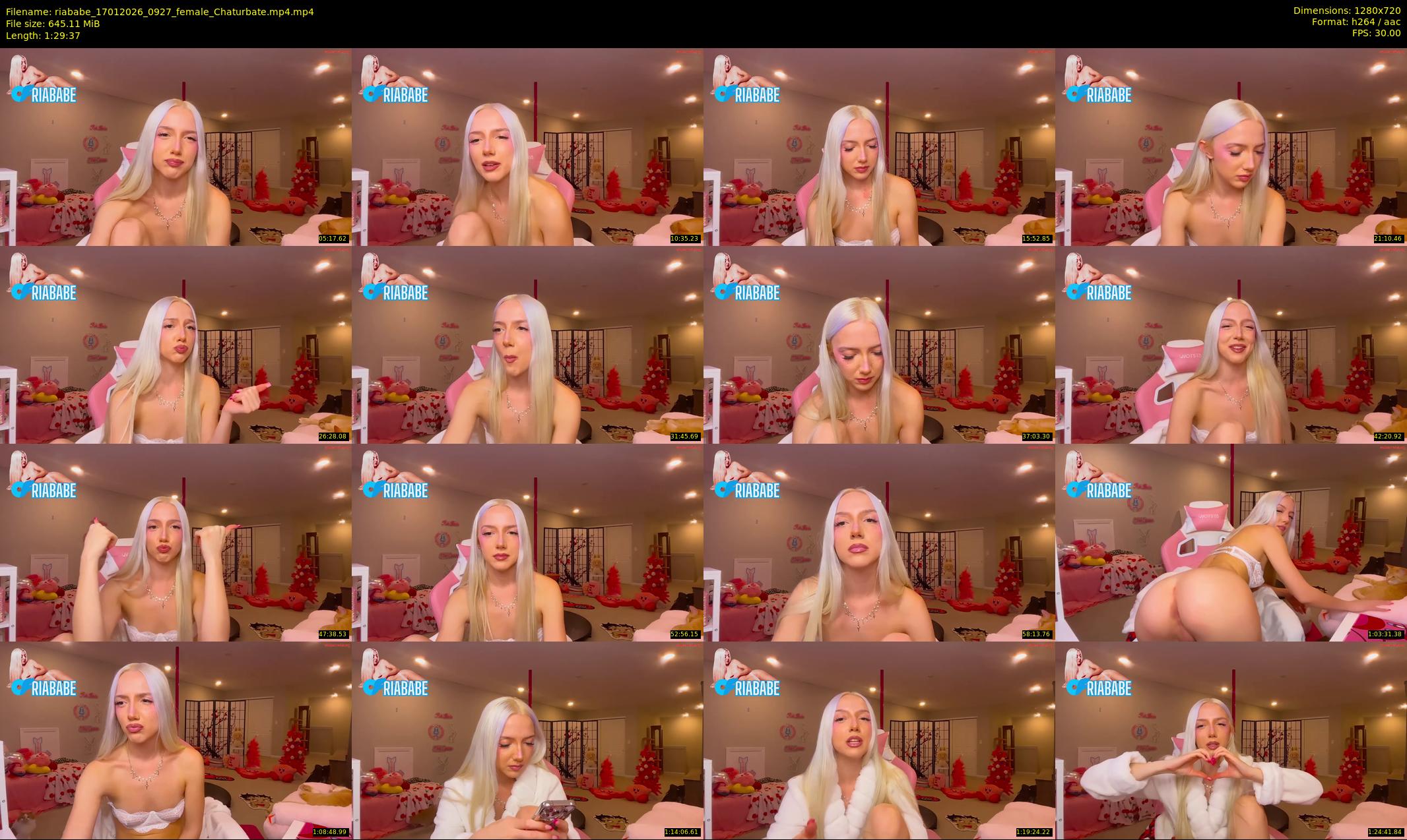 riababe — 90 minute Chaturbate female cam show recording, 720p, Jan 17, 2026