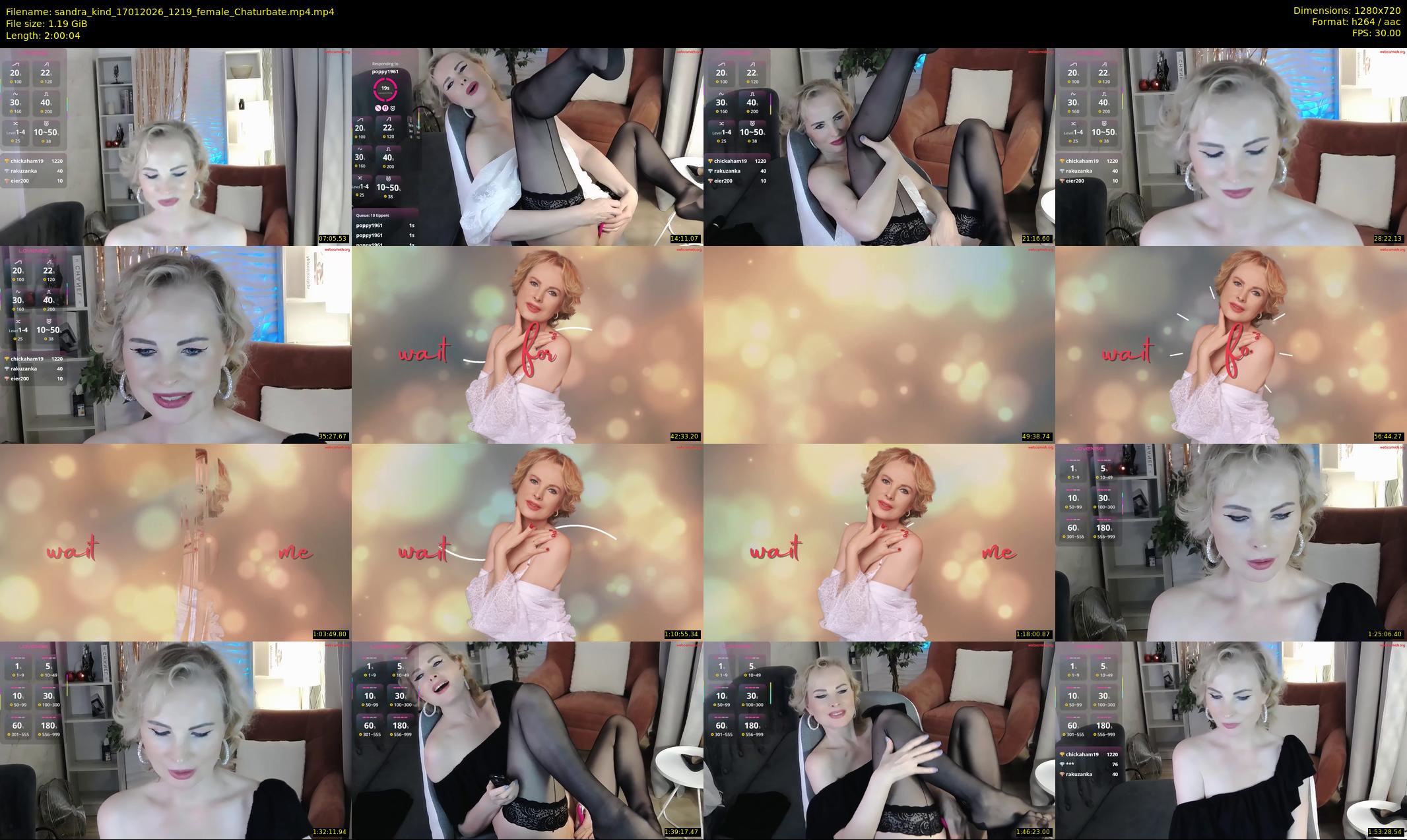 sandra_kind — 121 minute Chaturbate female cam show recording, 720p, Jan 17, 2026