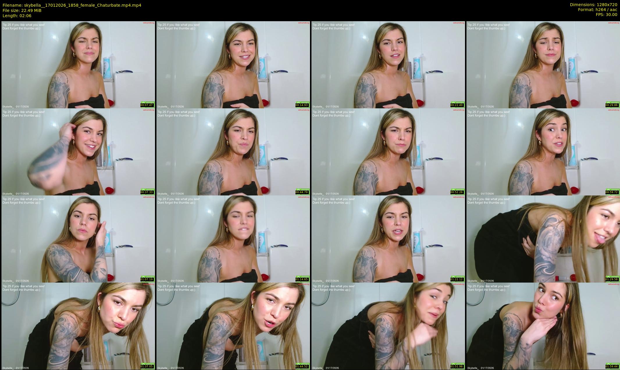 skybella_ — 3 minute Chaturbate female cam show recording, 720p, Jan 17, 2026