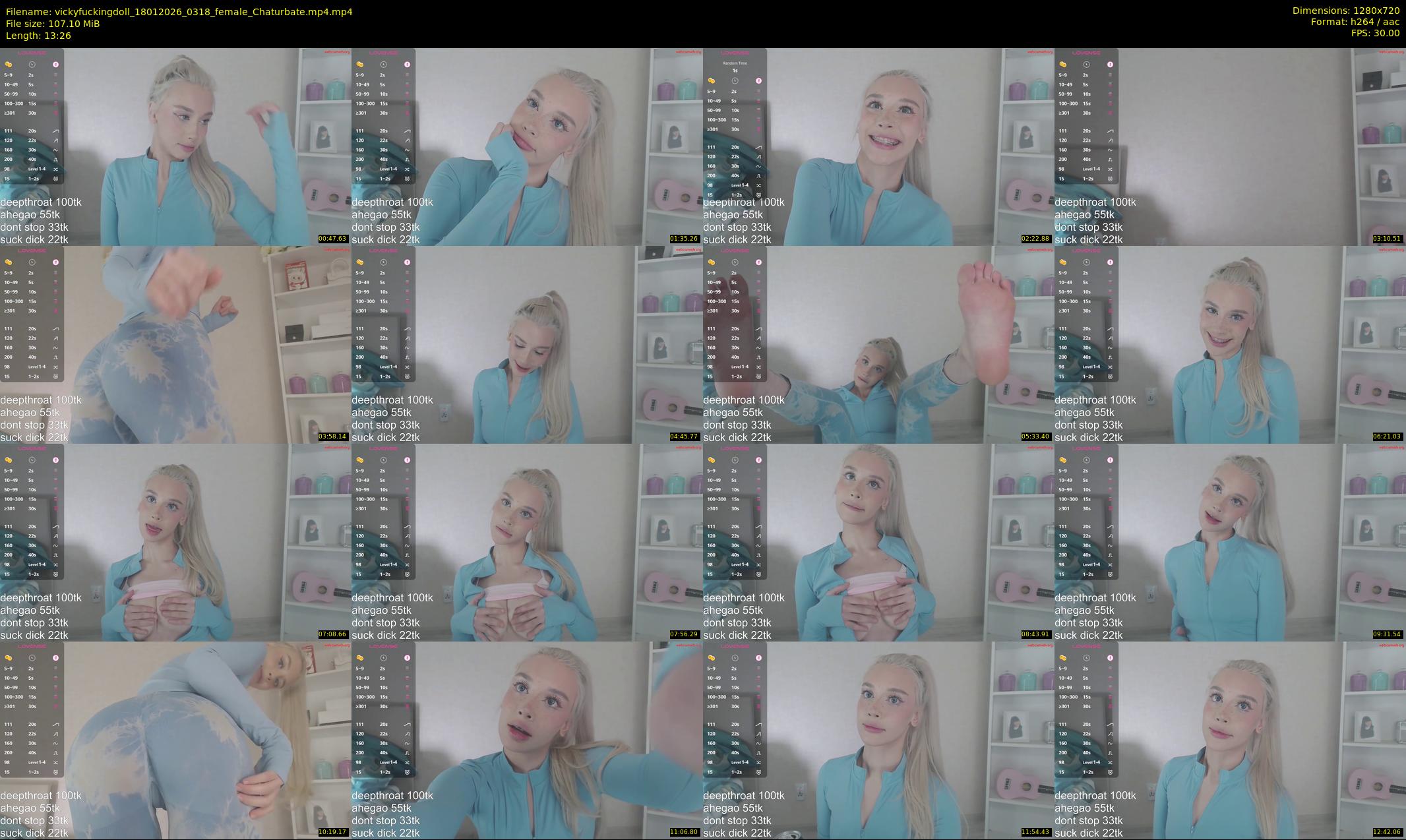vickyfuckingdoll — 14 minute Chaturbate female cam show recording, 720p, Jan 18, 2026