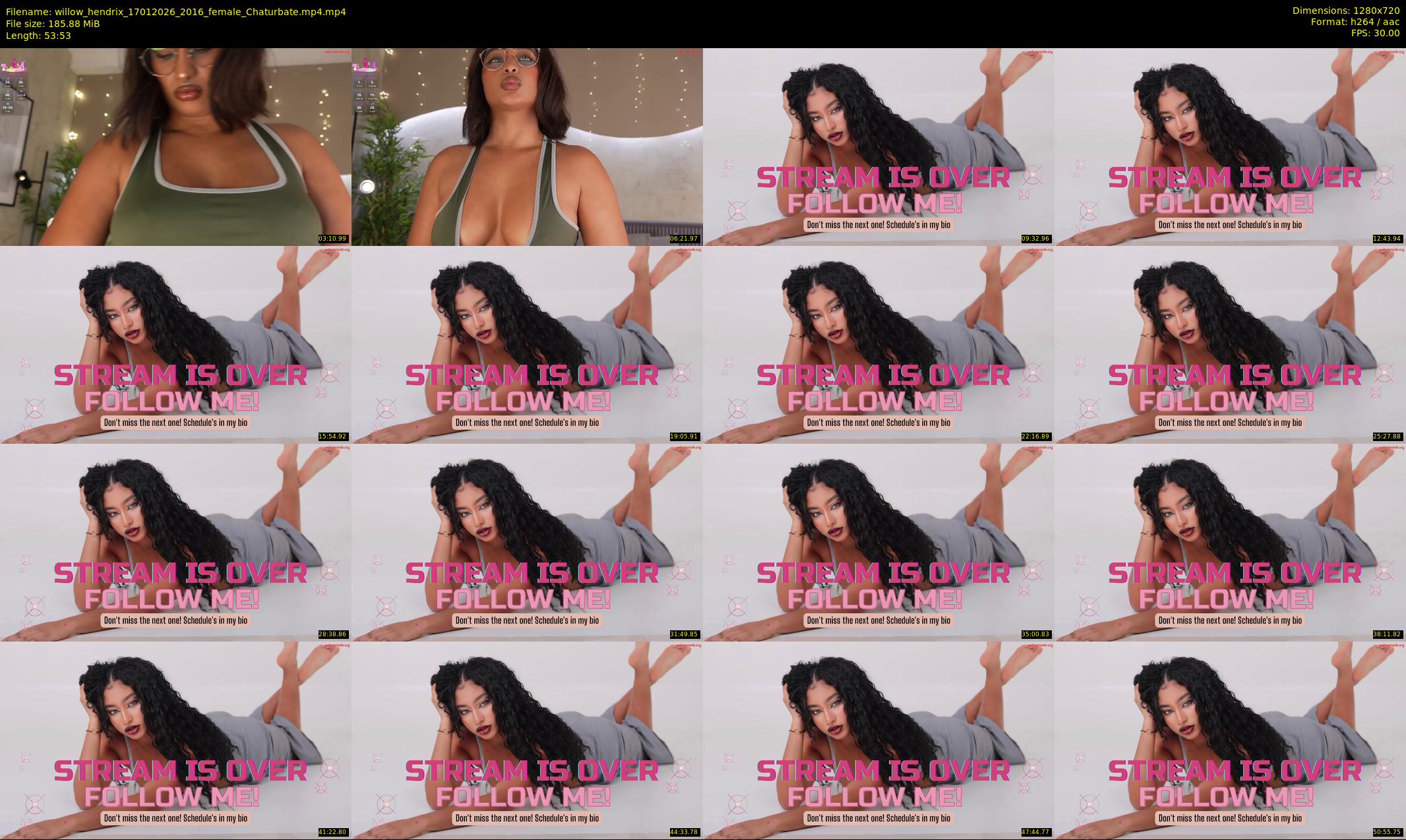 willow_hendrix — 54 minute Chaturbate female cam show recording, 720p, Jan 17, 2026