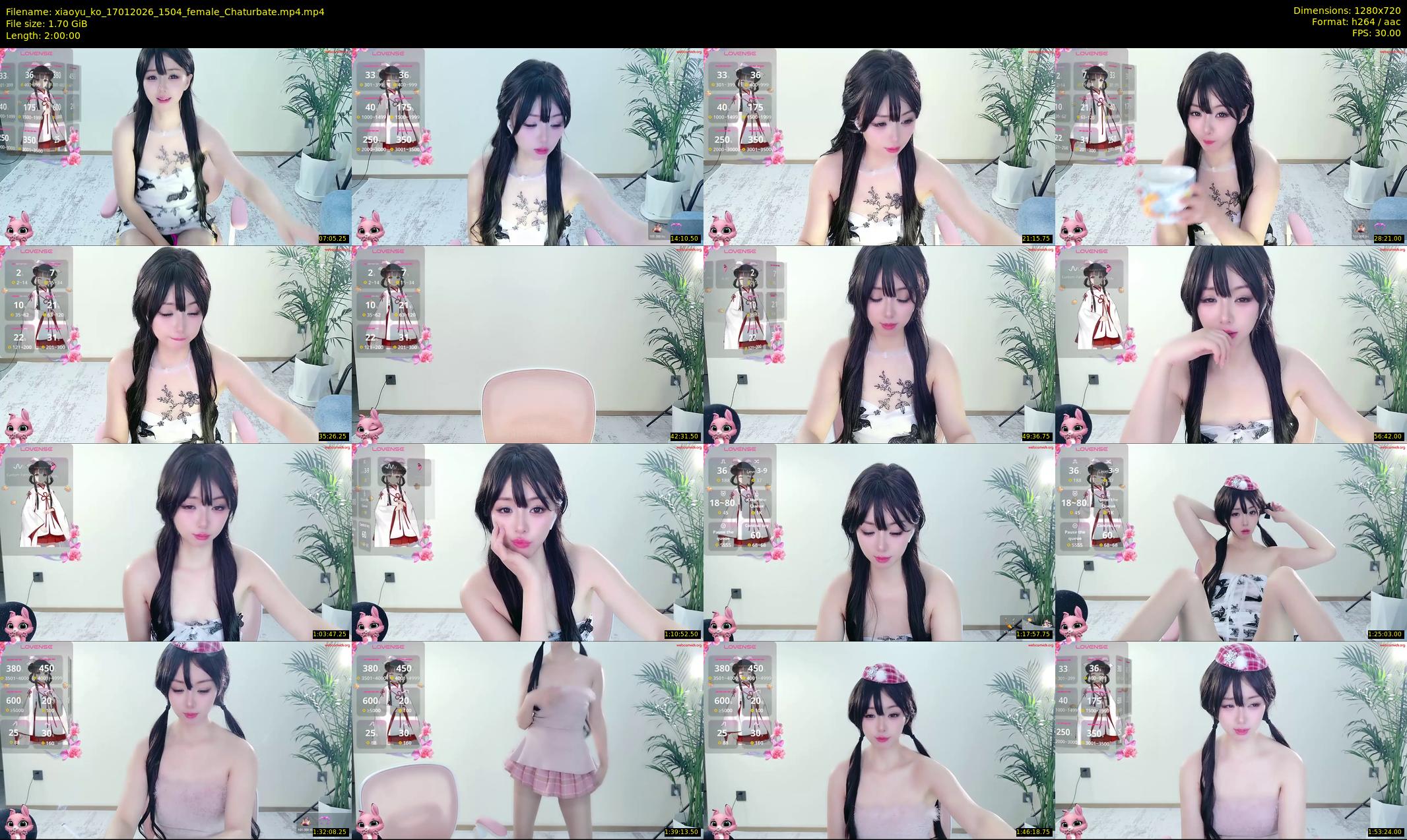 xiaoyu_ko — 120 minute Chaturbate female cam show recording, 720p, Jan 17, 2026