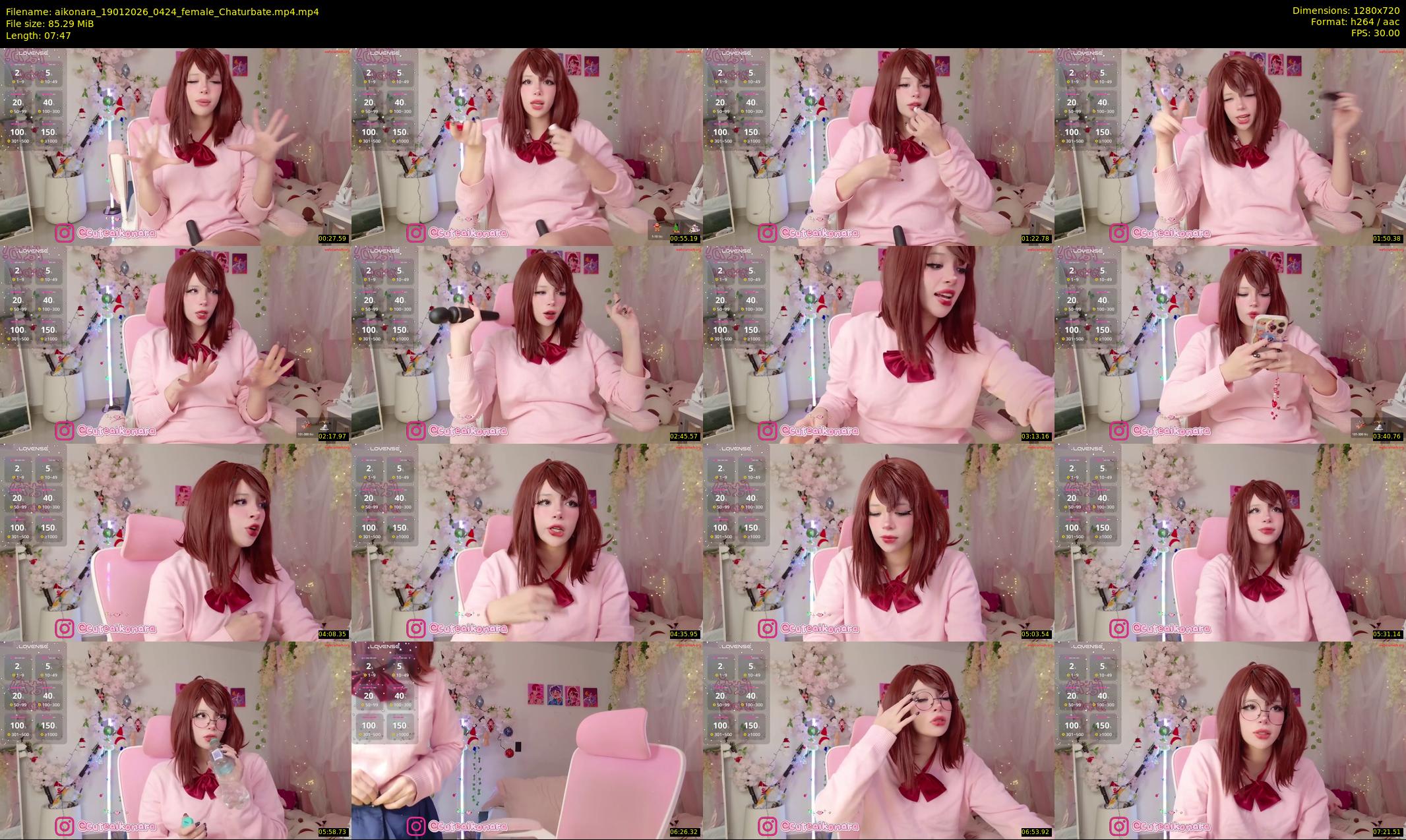 aikonara — 8 minute Chaturbate female cam show recording, 720p, Jan 19, 2026