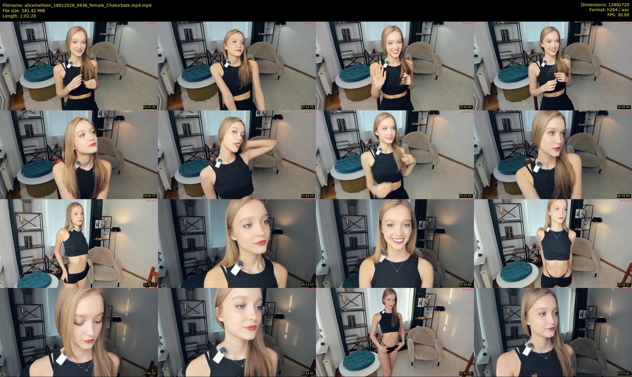 alicemelison — 62 minute Chaturbate female cam show recording, 720p, Jan 18, 2026