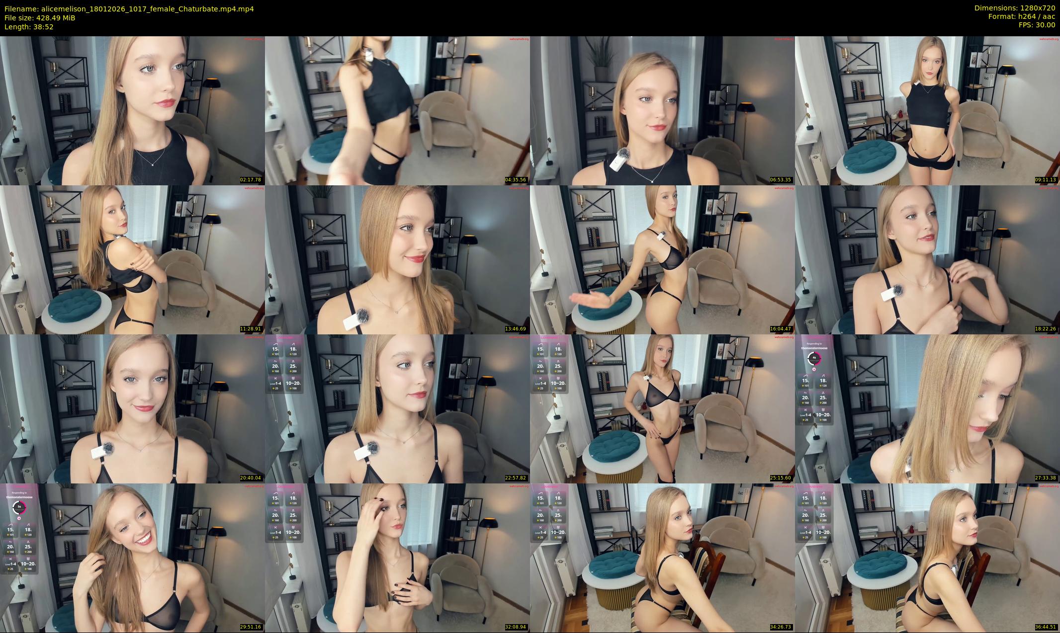 alicemelison — 39 minute Chaturbate female cam show recording, 720p, Jan 18, 2026