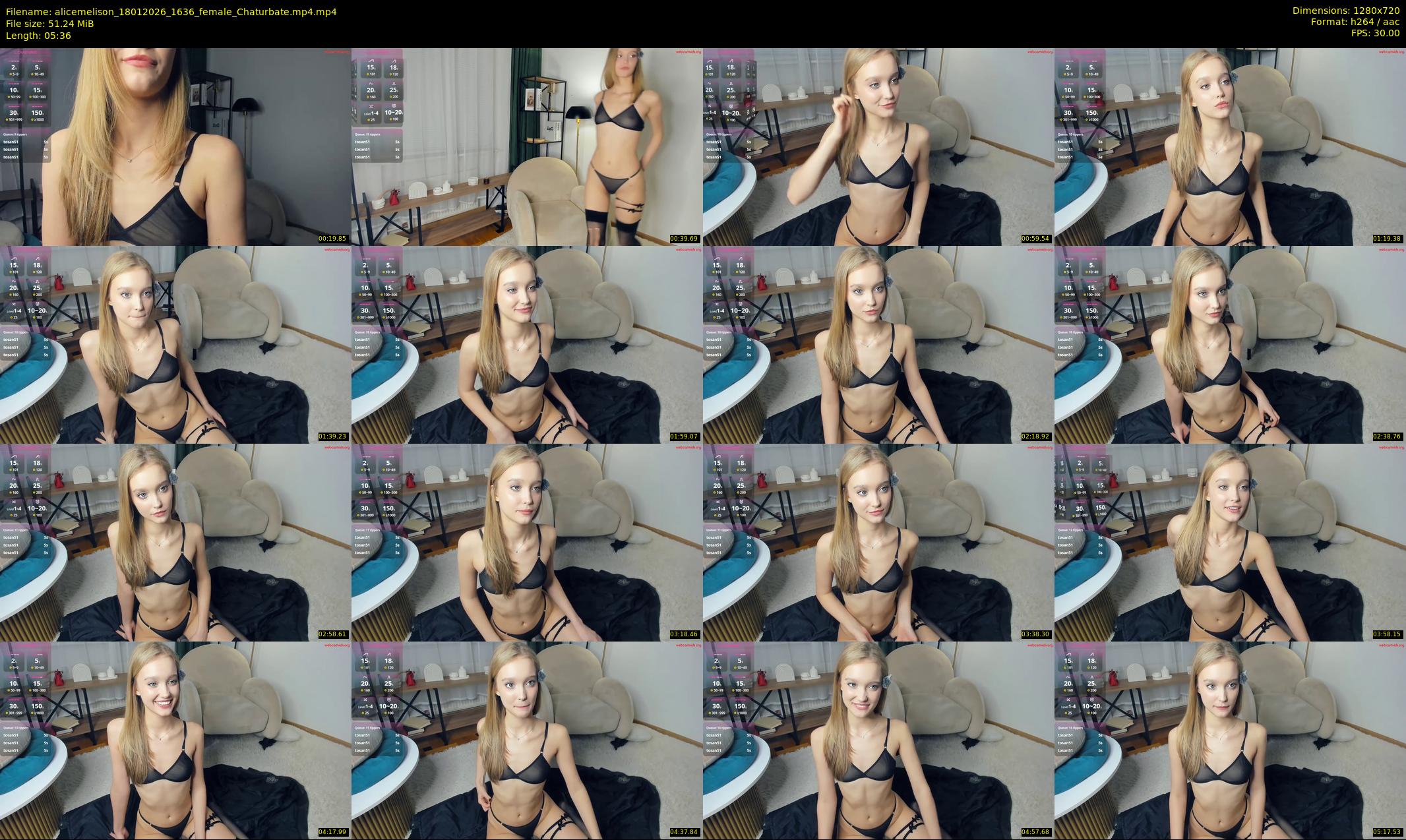 alicemelison — 6 minute Chaturbate female cam show recording, 720p, Jan 18, 2026