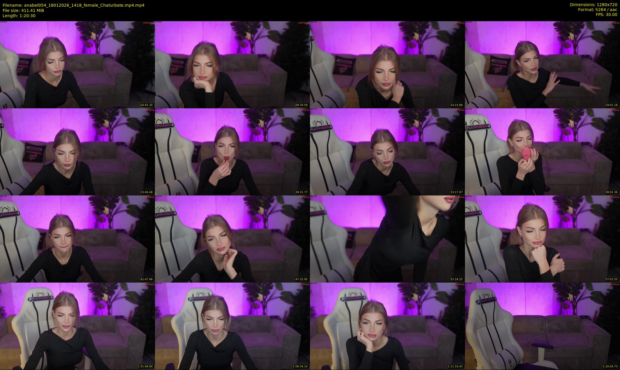anabel054 — 81 minute Chaturbate female cam show recording, 720p, Jan 18, 2026