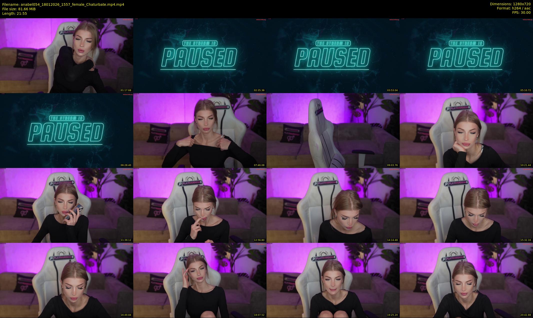 anabel054 — 22 minute Chaturbate female cam show recording, 720p, Jan 18, 2026