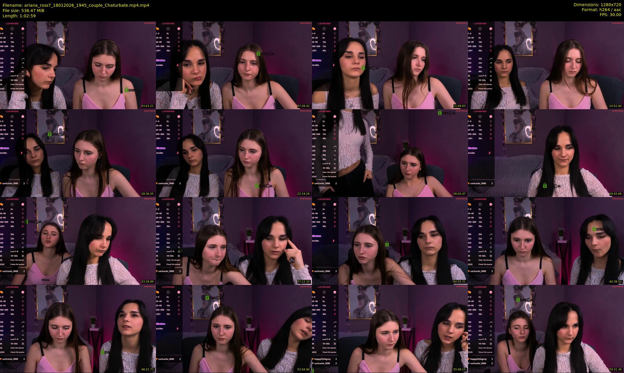 ariana_ross7 — 63 minute Chaturbate couple cam show recording, 720p, Jan 18, 2026