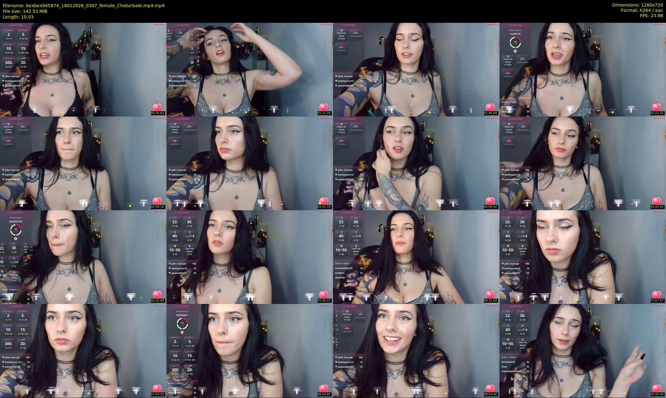 bexbex945874 — 11 minute Chaturbate female cam show recording, 720p, Jan 19, 2026