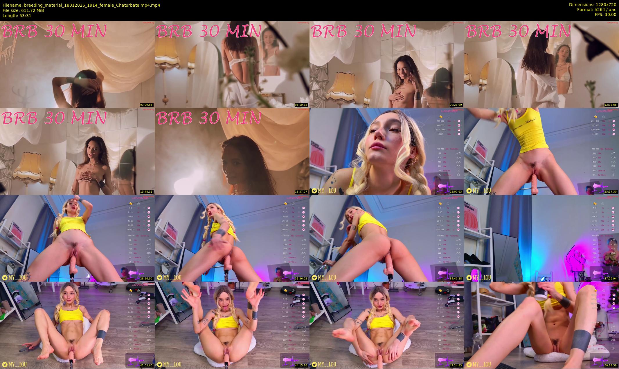 breeding_material — 54 minute Chaturbate female cam show recording, 720p, Jan 18, 2026