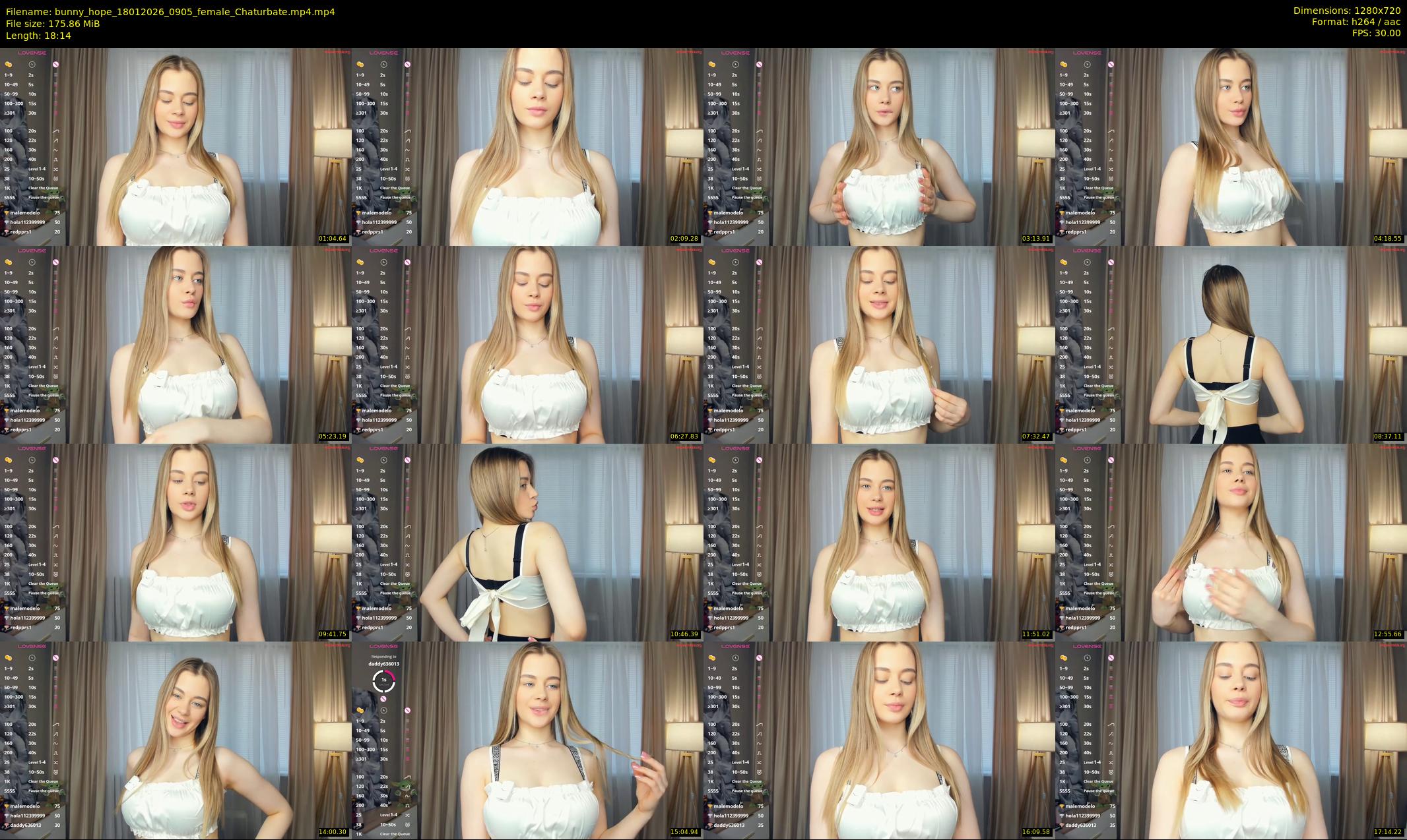 bunny_hope — 19 minute Chaturbate female cam show recording, 720p, Jan 18, 2026