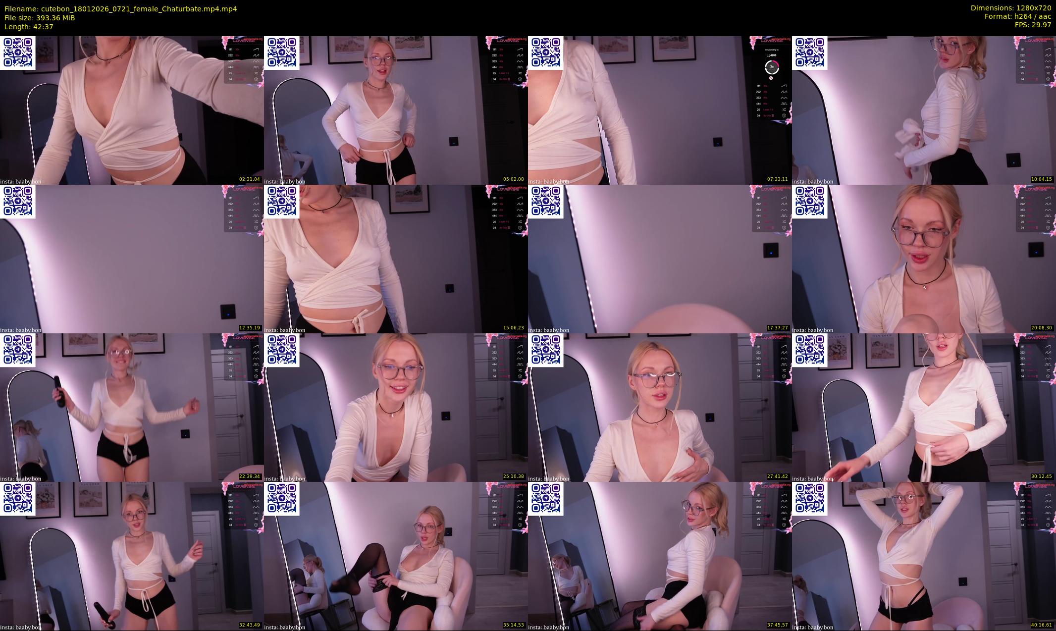 cutebon — 43 minute Chaturbate female cam show recording, 720p, Jan 18, 2026
