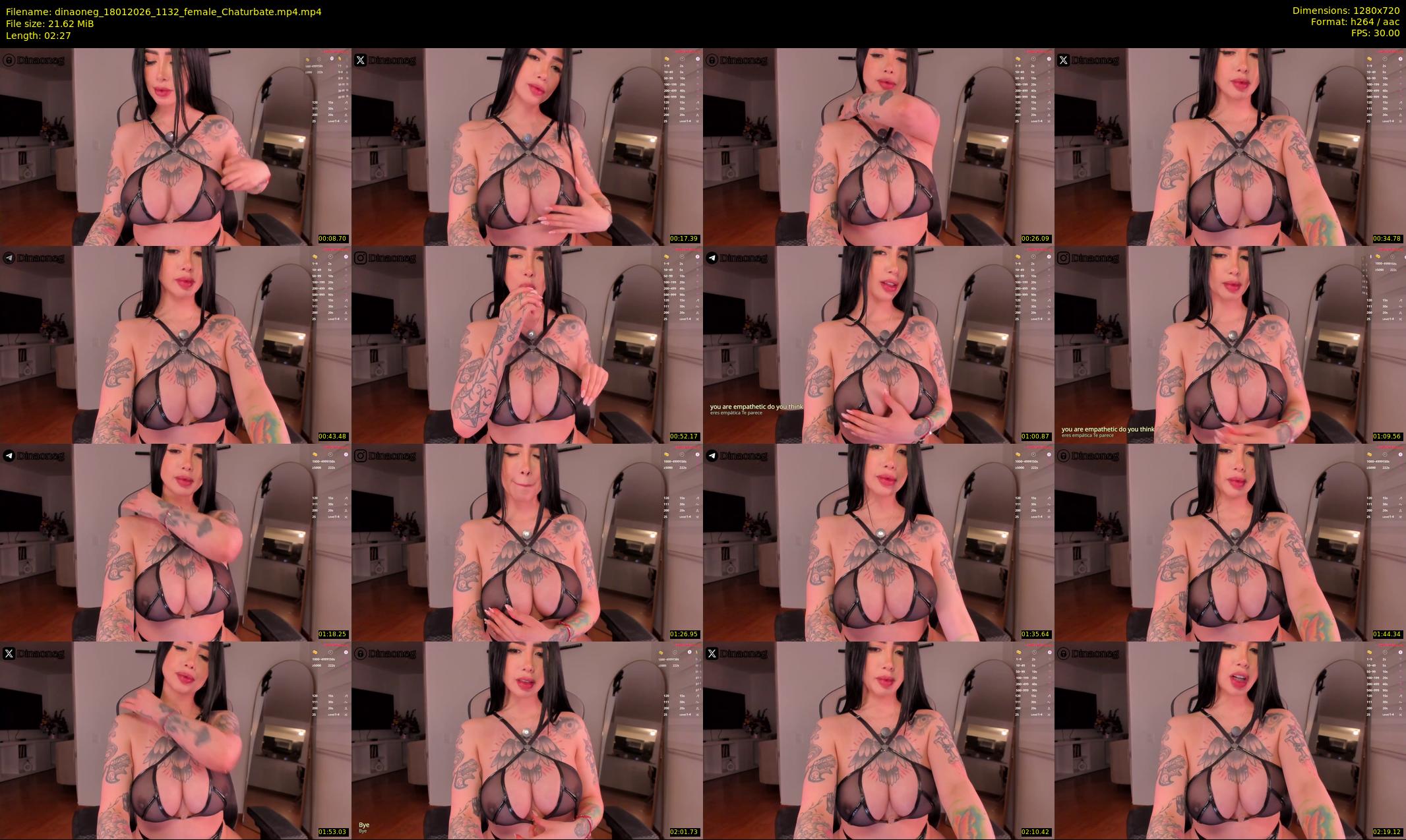dinaoneg — 3 minute Chaturbate female cam show recording, 720p, Jan 18, 2026