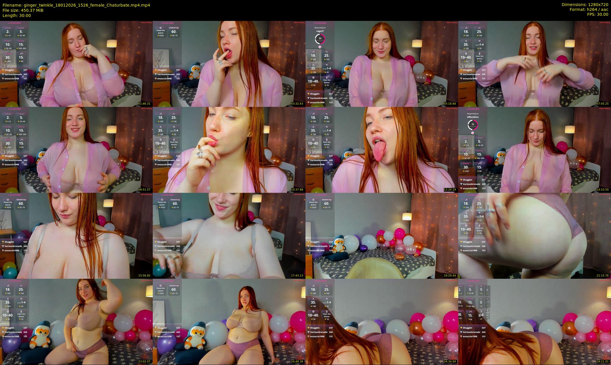 ginger_twinkle — 30 minute Chaturbate female cam show recording, 720p, Jan 18, 2026
