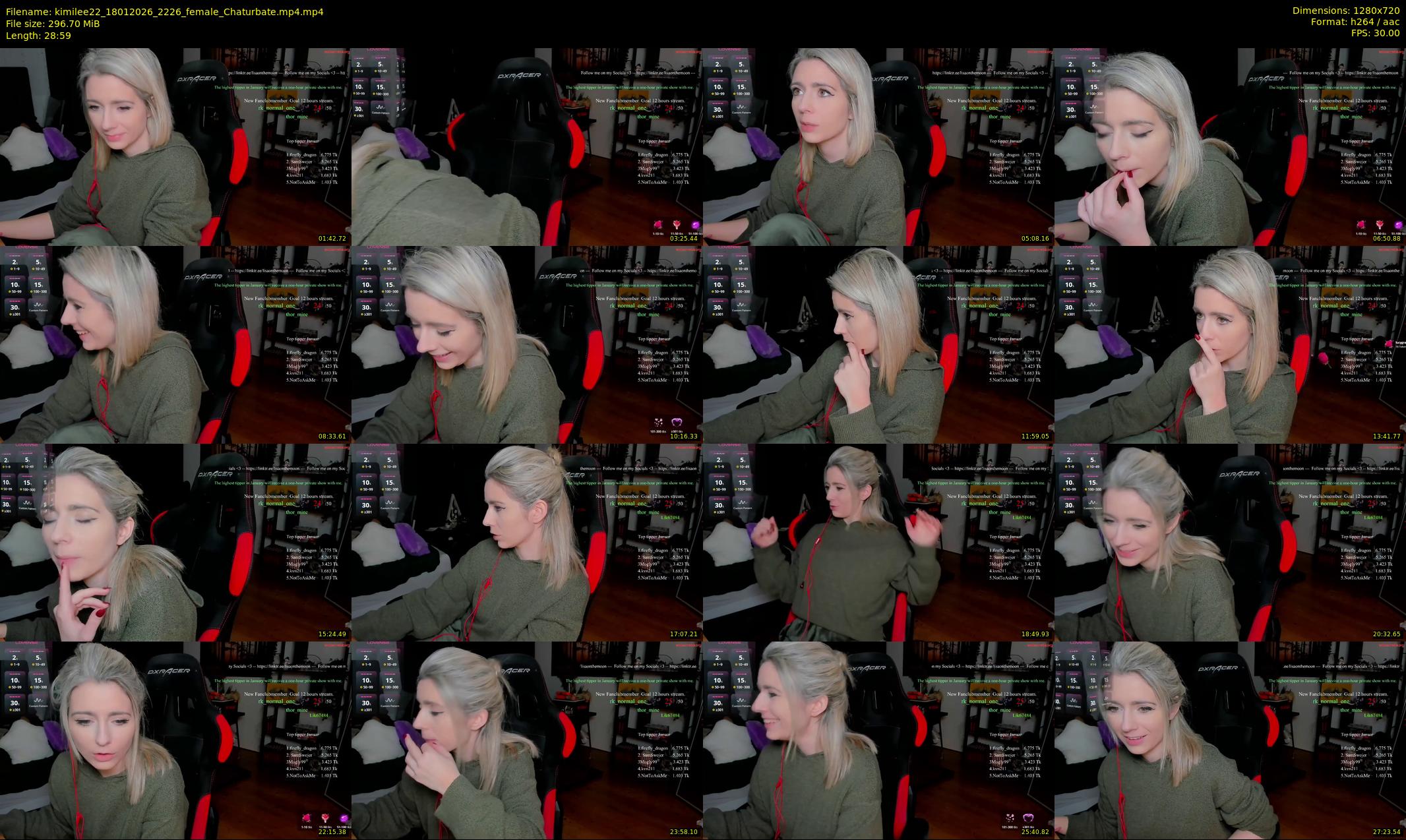 kimilee22 — 29 minute Chaturbate female cam show recording, 720p, Jan 18, 2026