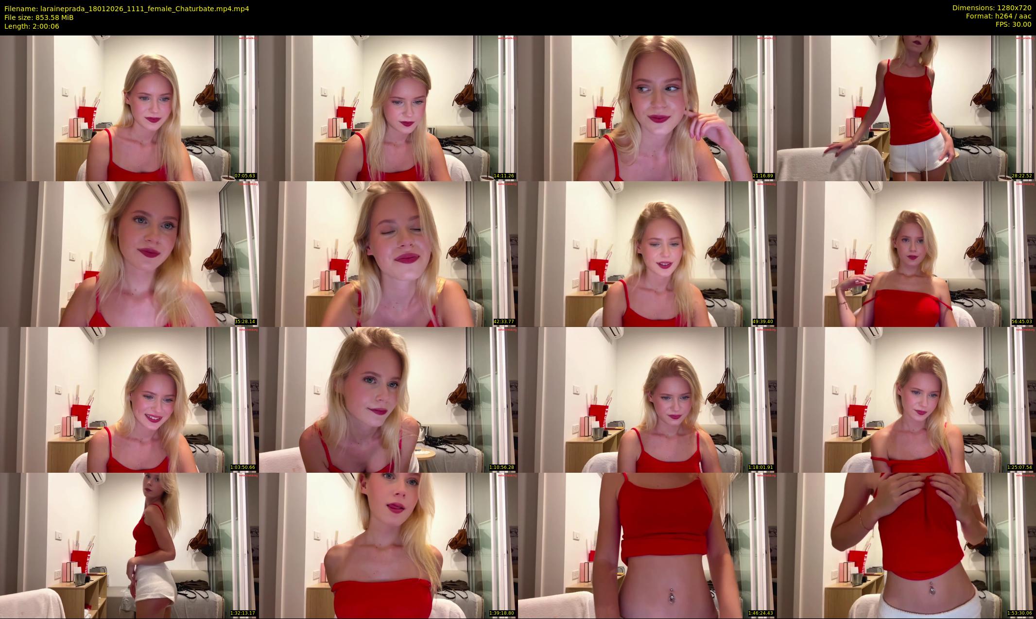 laraineprada — 121 minute Chaturbate female cam show recording, 720p, Jan 18, 2026
