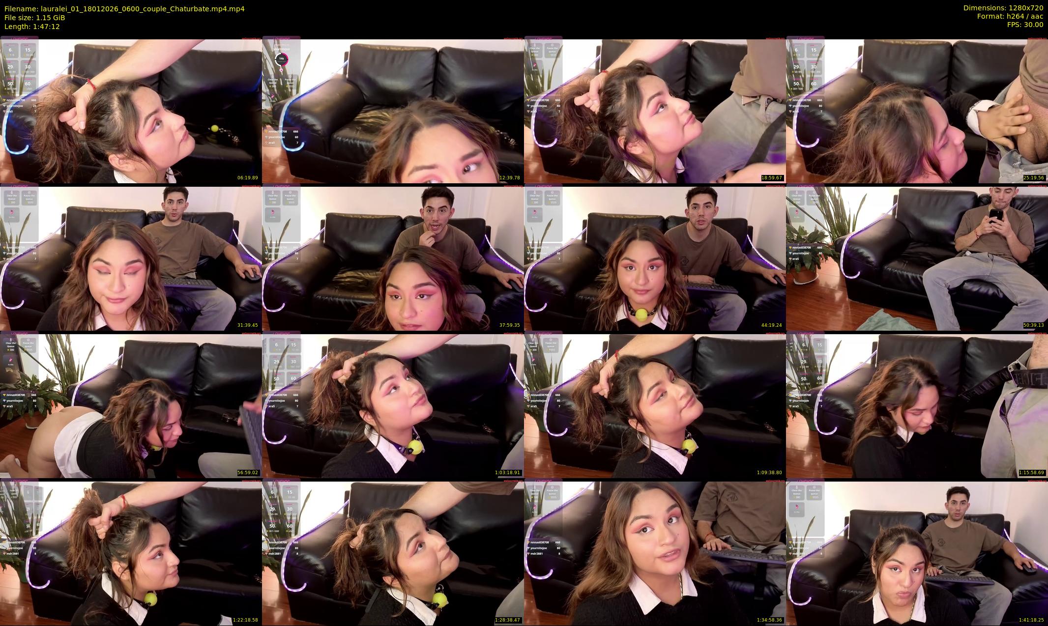 lauralei_01 — 108 minute Chaturbate couple cam show recording, 720p, Jan 18, 2026
