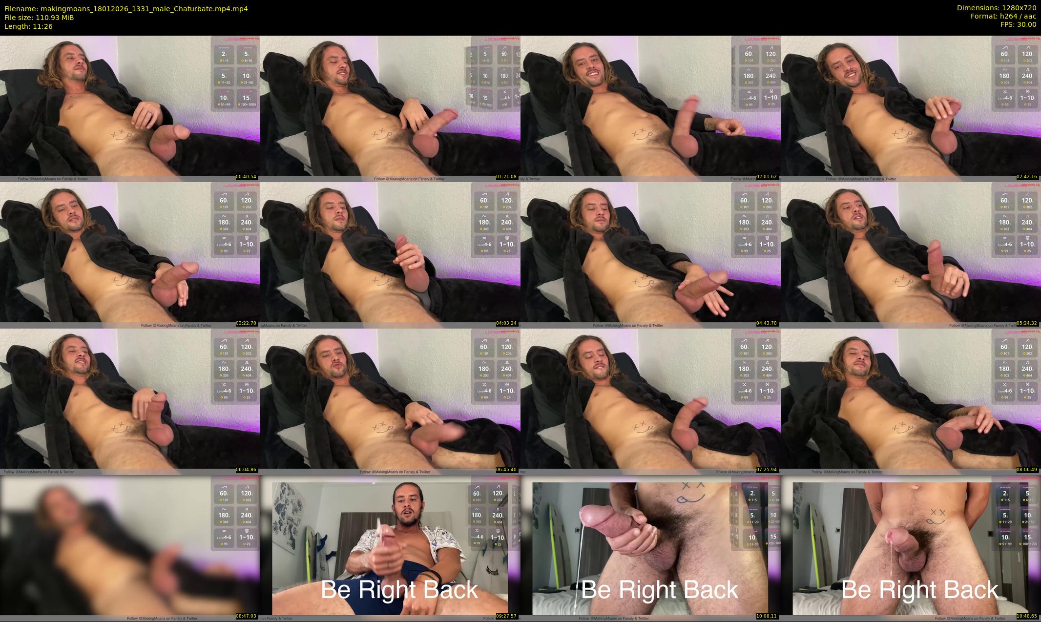 makingmoans — 12 minute Chaturbate male cam show recording, 720p, Jan 18, 2026