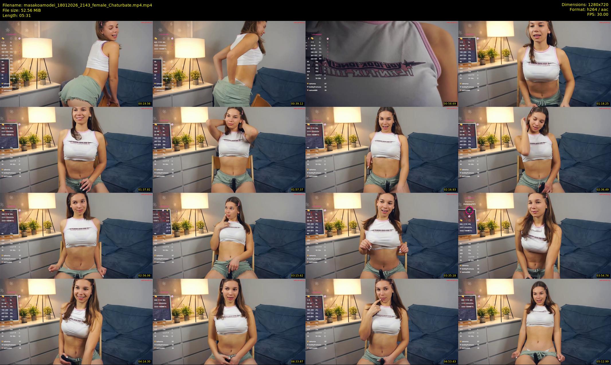 masakoamodei — 6 minute Chaturbate female cam show recording, 720p, Jan 18, 2026