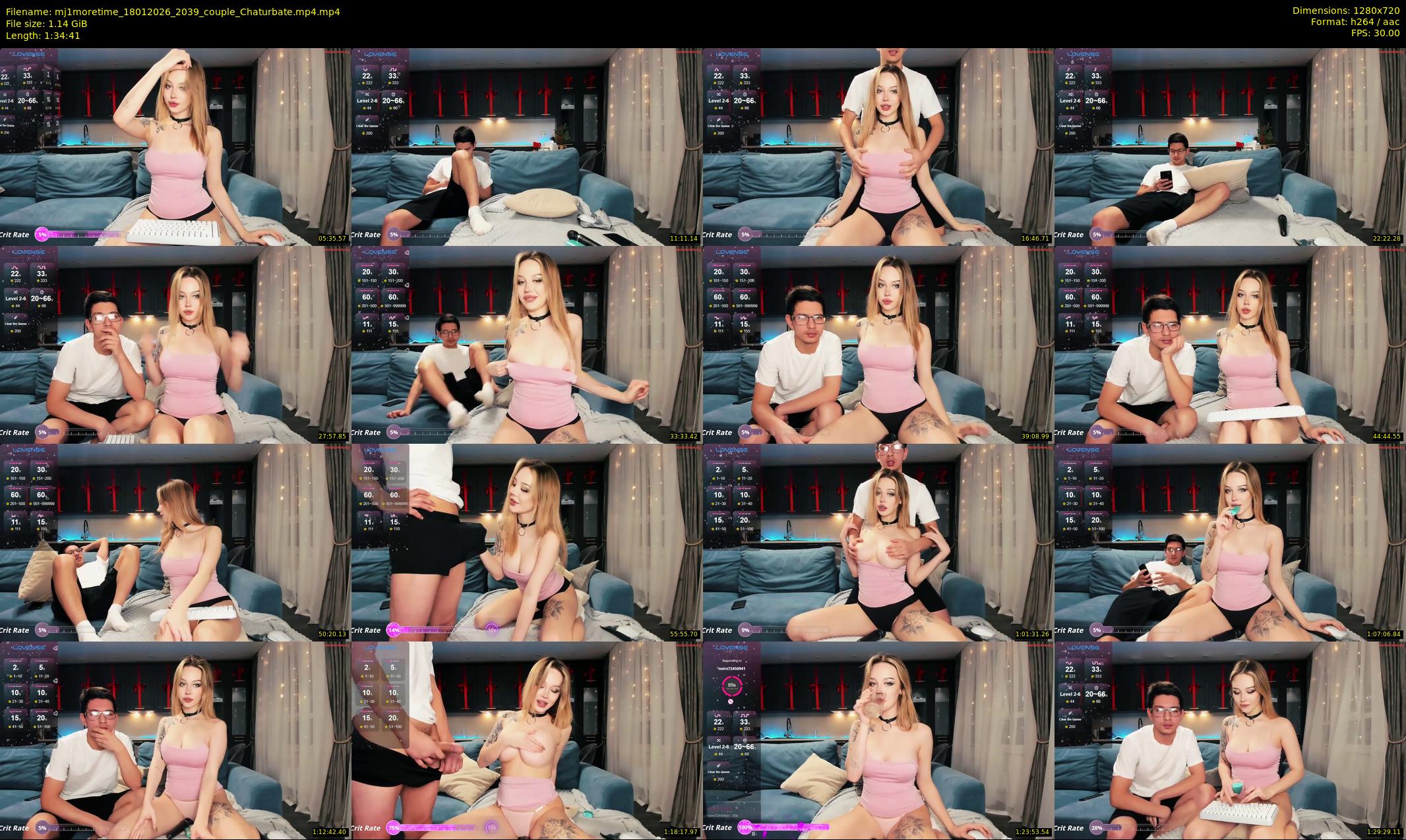 mj1moretime — 95 minute Chaturbate couple cam show recording, 720p, Jan 18, 2026