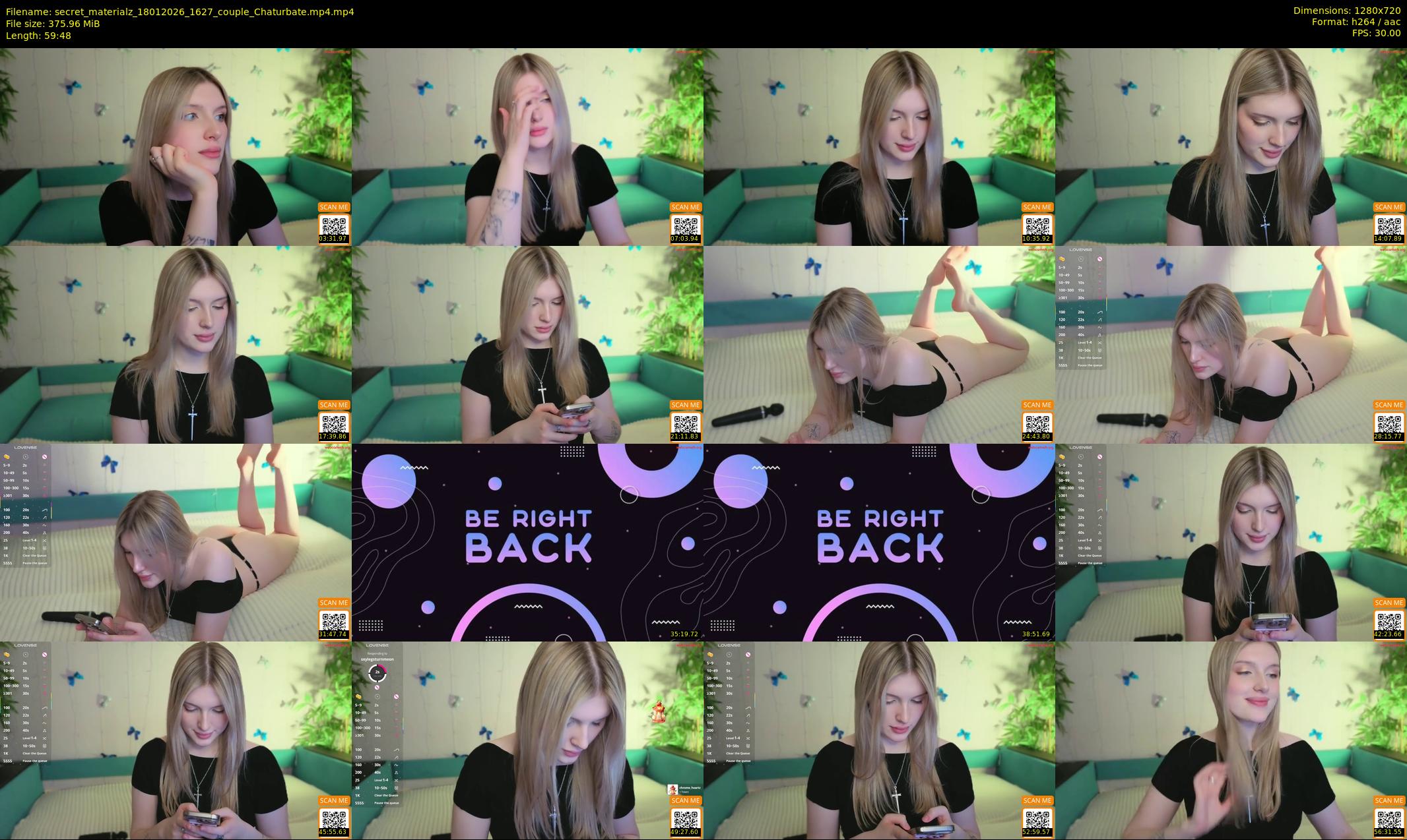 secret_materialz — 60 minute Chaturbate couple cam show recording, 720p, Jan 18, 2026
