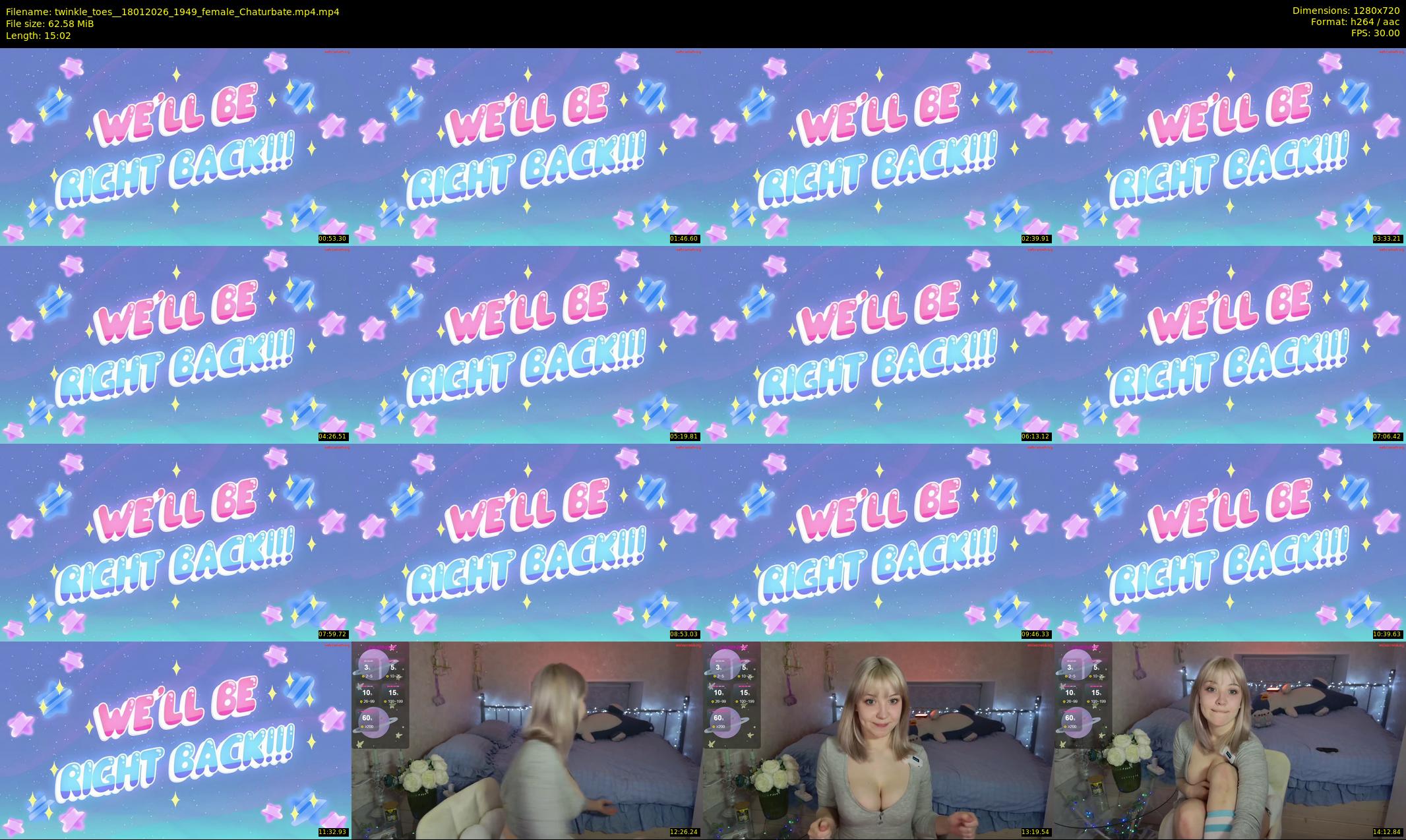 twinkle_toes_ — 16 minute Chaturbate female cam show recording, 720p, Jan 18, 2026