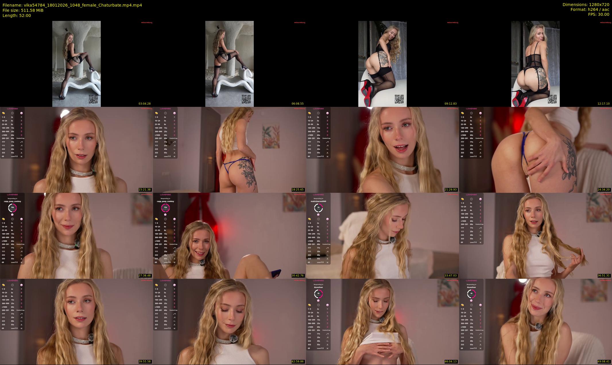 vika54784 — 52 minute Chaturbate female cam show recording, 720p, Jan 18, 2026