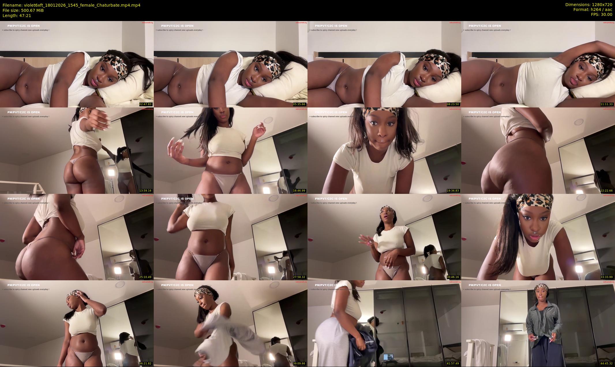 violet6xft — 48 minute Chaturbate female cam show recording, 720p, Jan 18, 2026